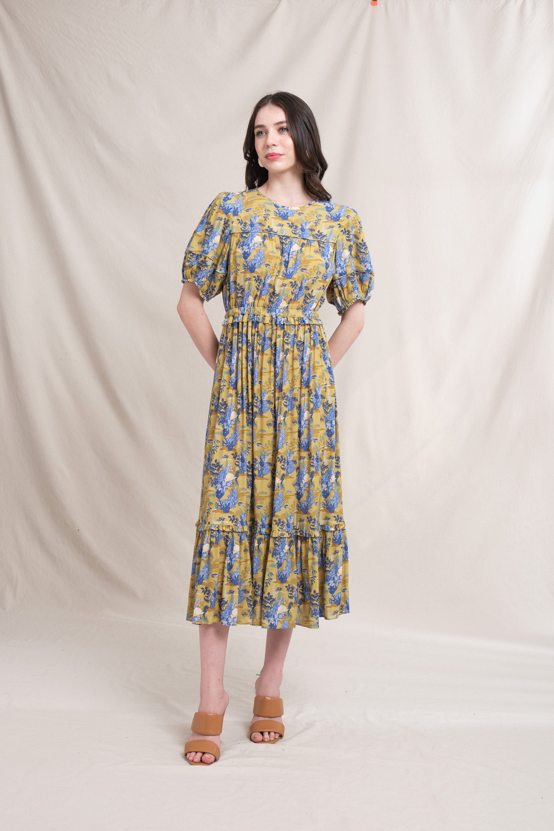 KORI Dress in Mustard Bunaken