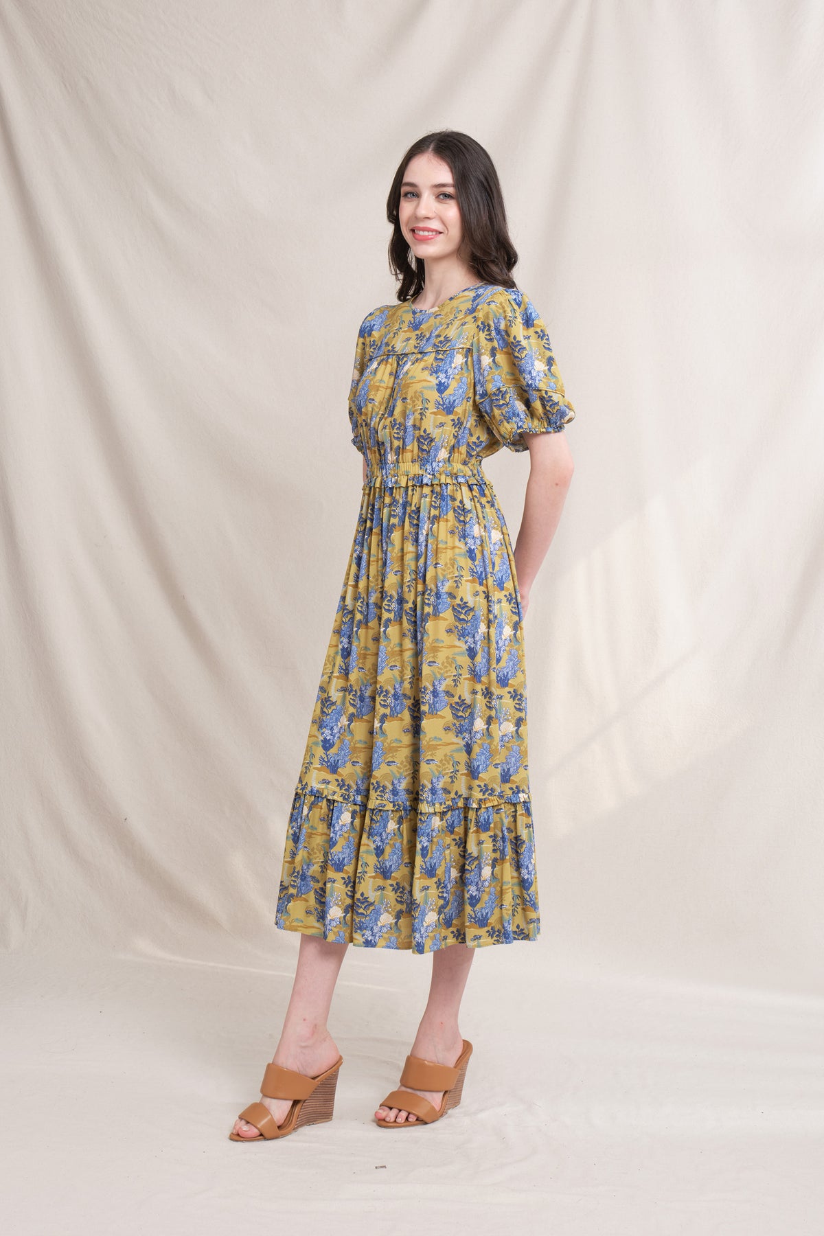 KORI Dress in Mustard Bunaken