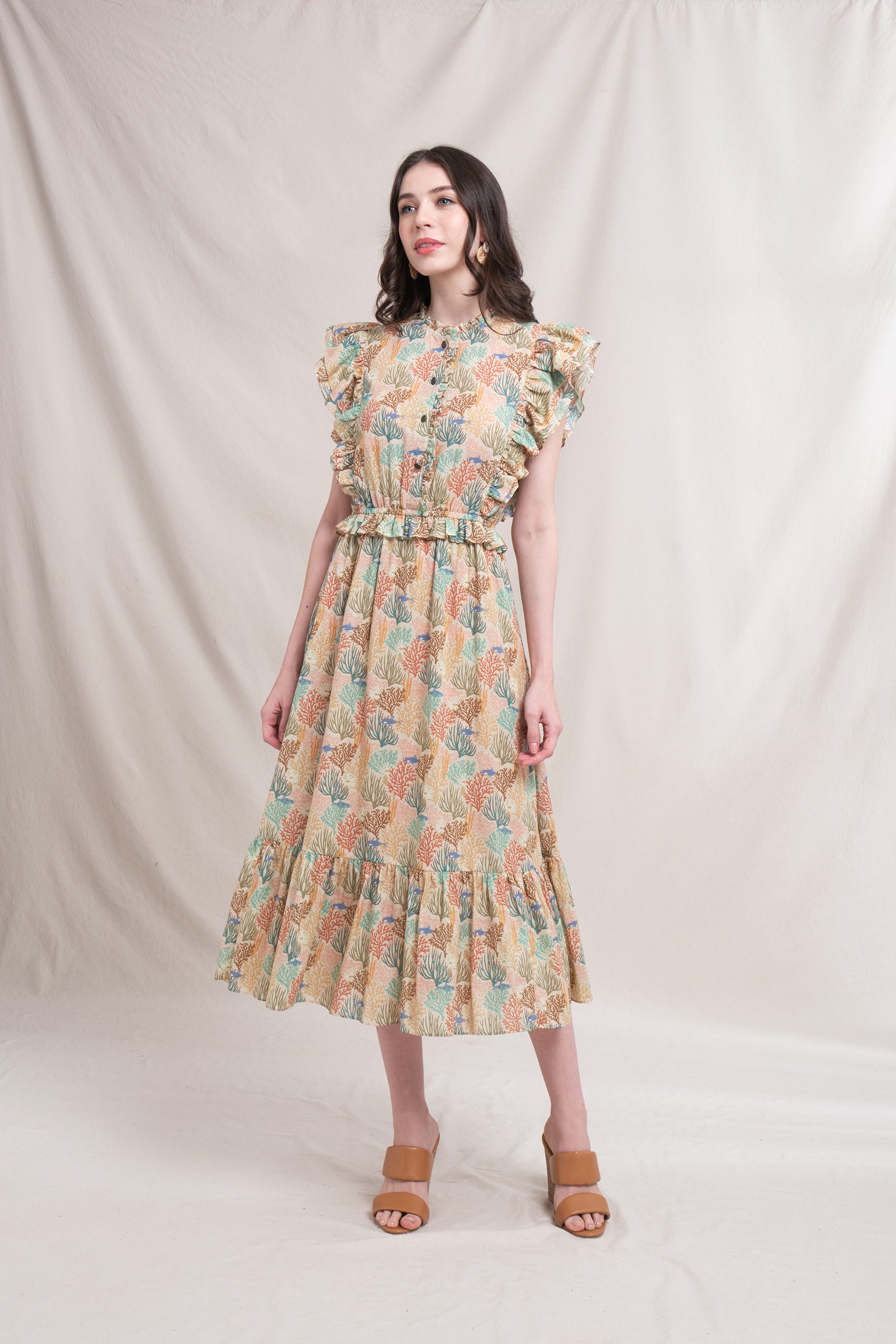 LEAH Dress in Beige Coral