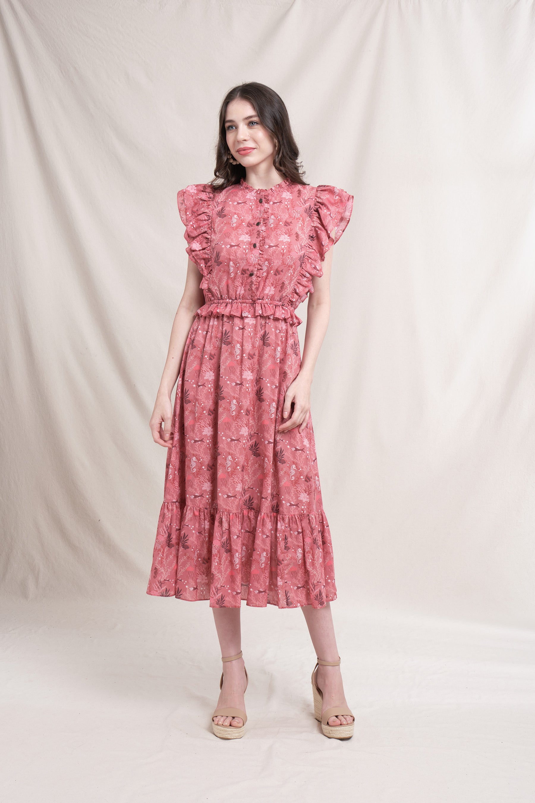 LEAH Dress in Pink Minanga