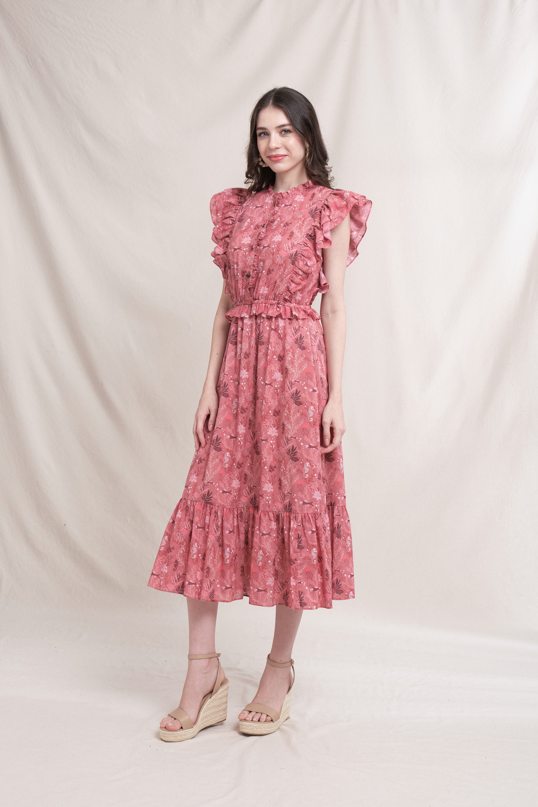 LEAH Dress in Pink Minanga