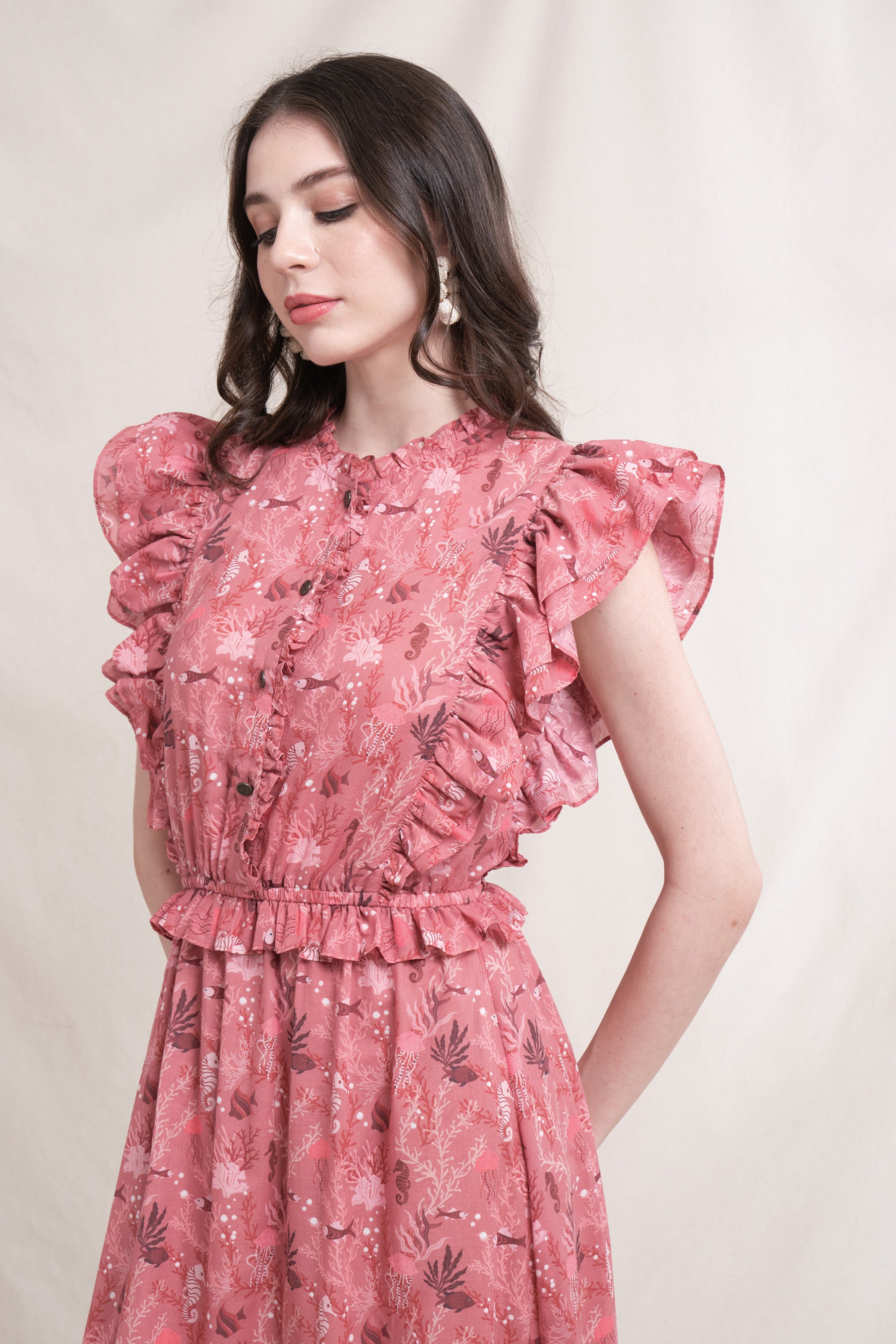 LEAH Dress in Pink Minanga