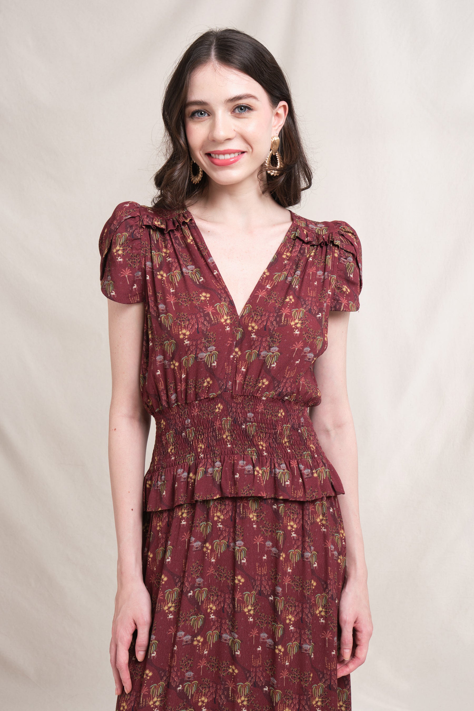 LUMA Dress in Burgundy Bale