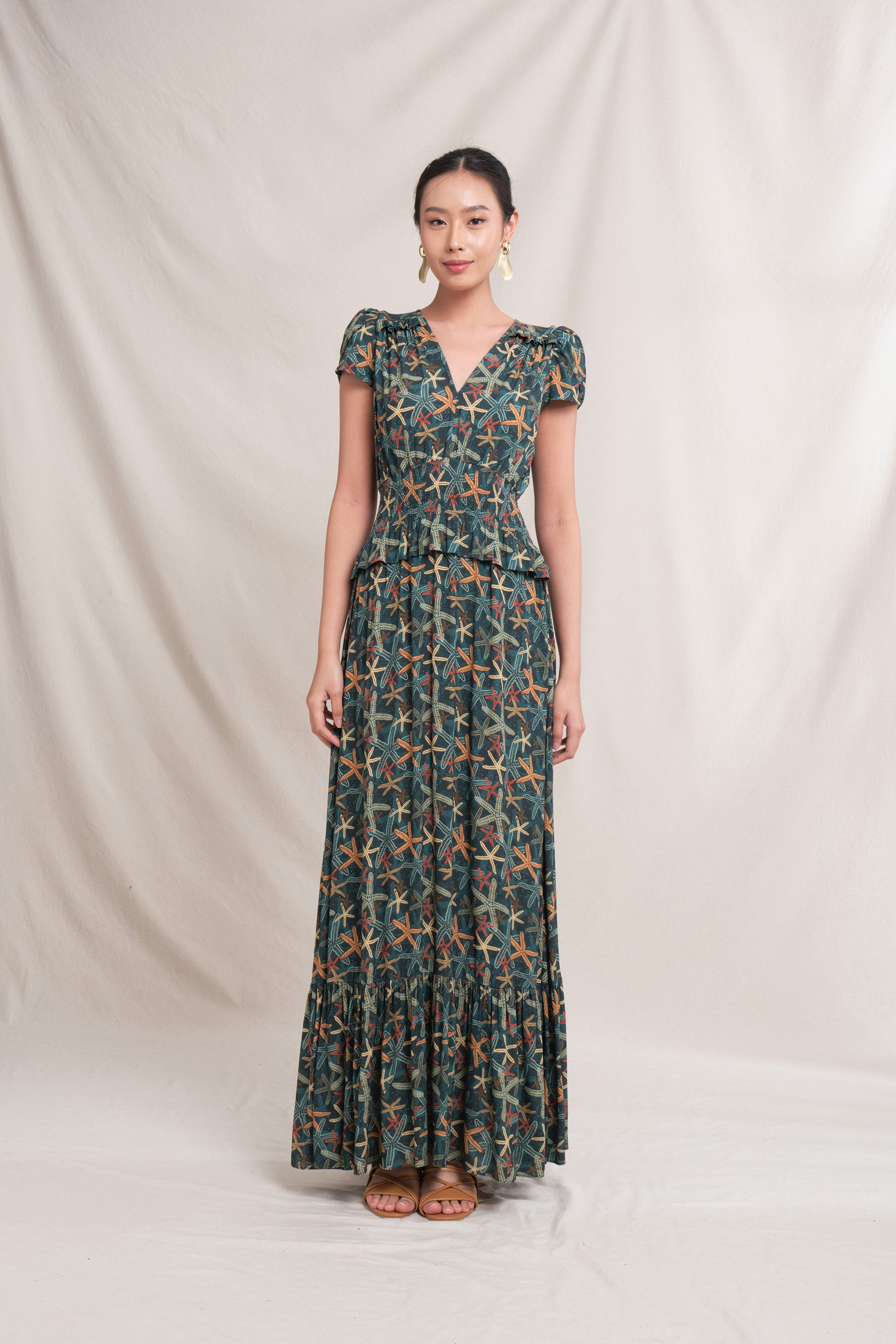 LUMA Dress in Emerald Aster