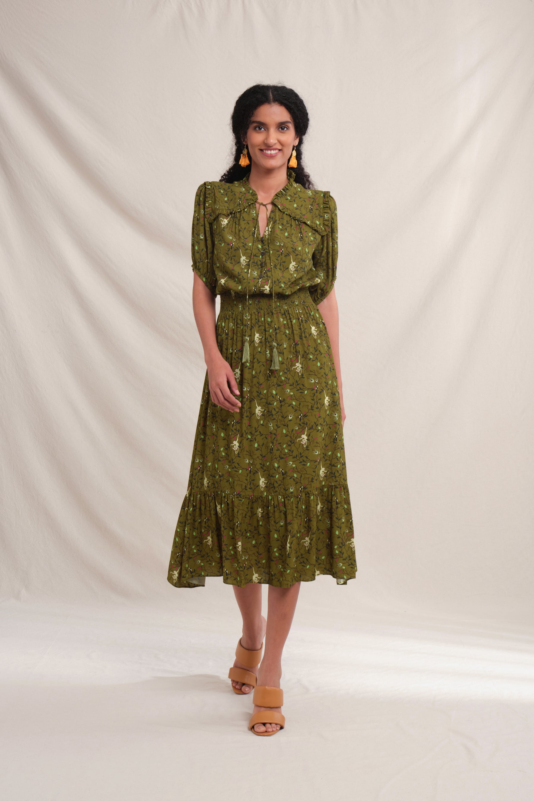 MALI Dress in Green Macca