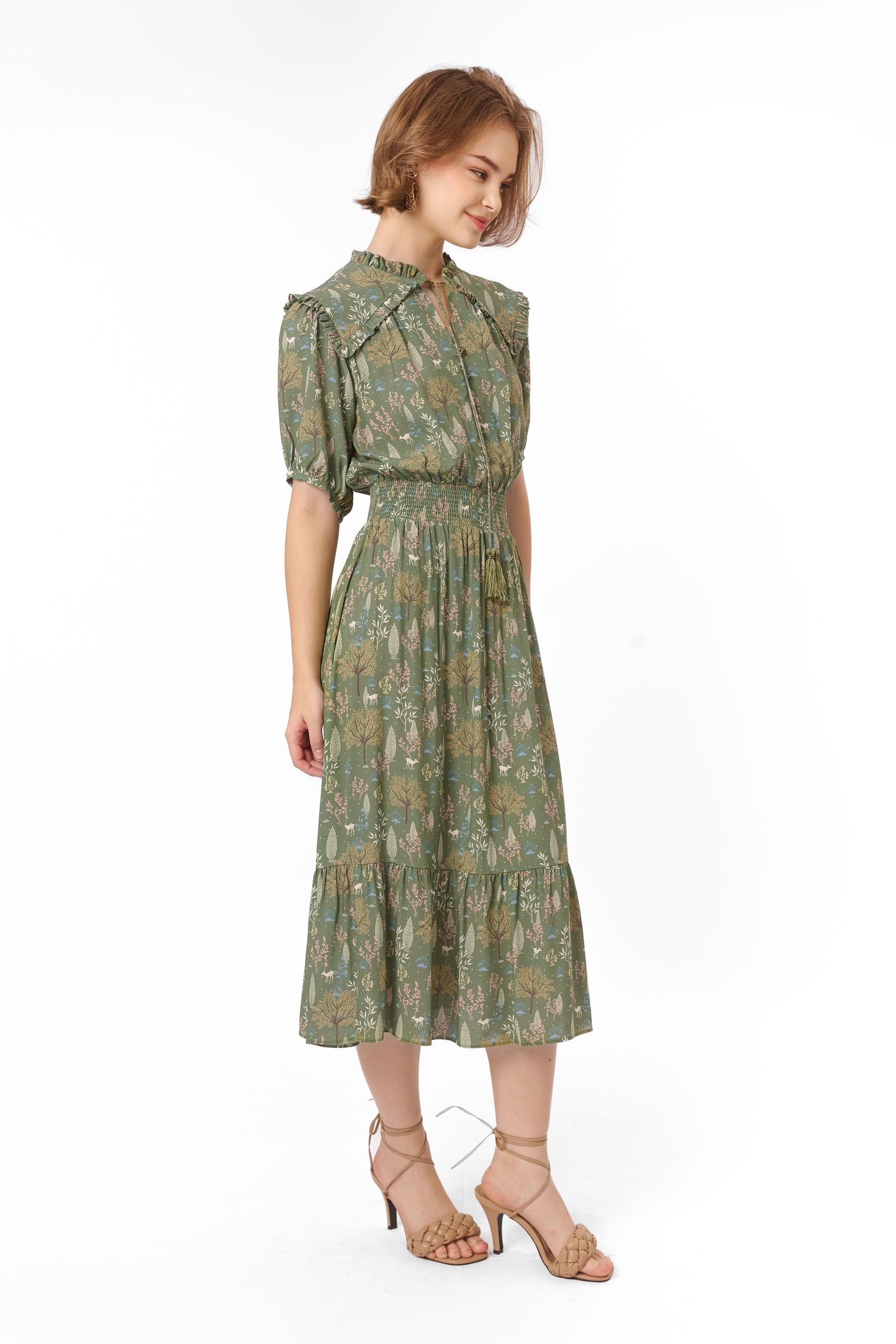MALI Dress in Taman Green