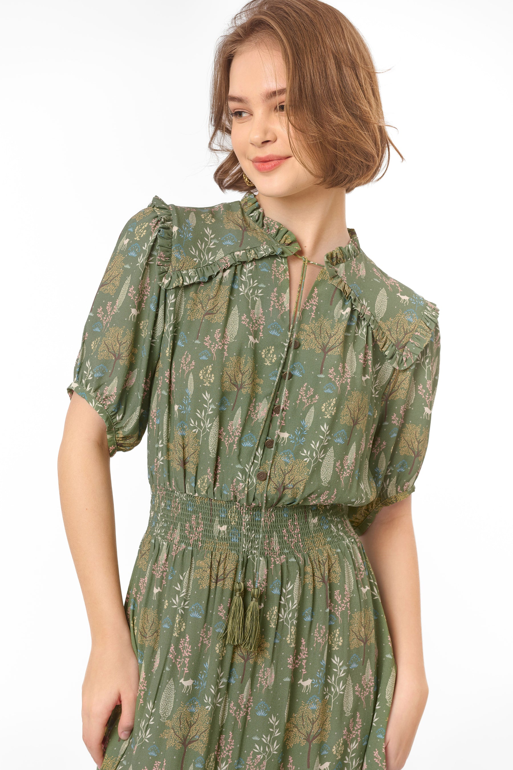 MALI Dress in Taman Green
