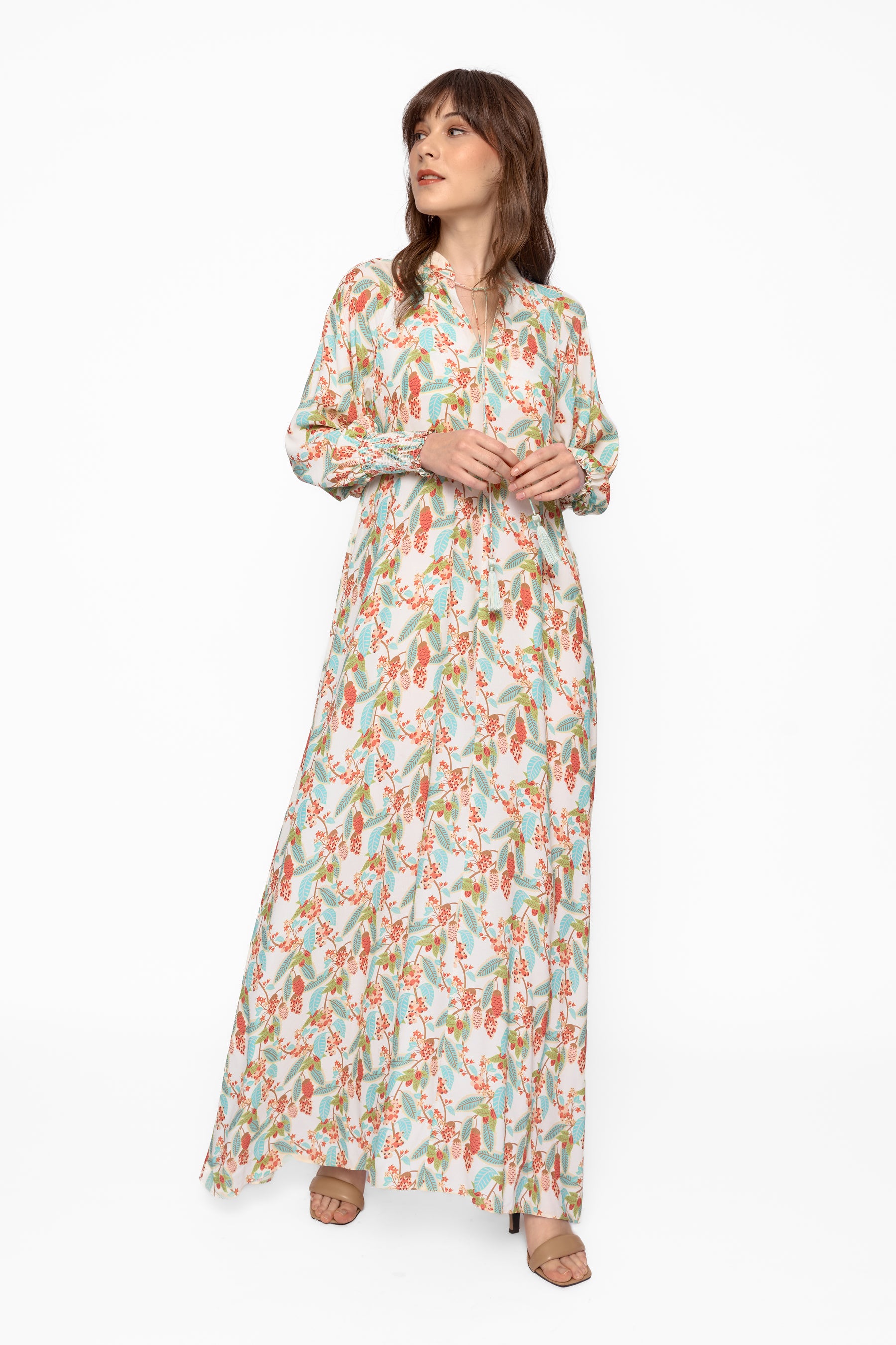 MAYLA Dress in Beige Gudeg