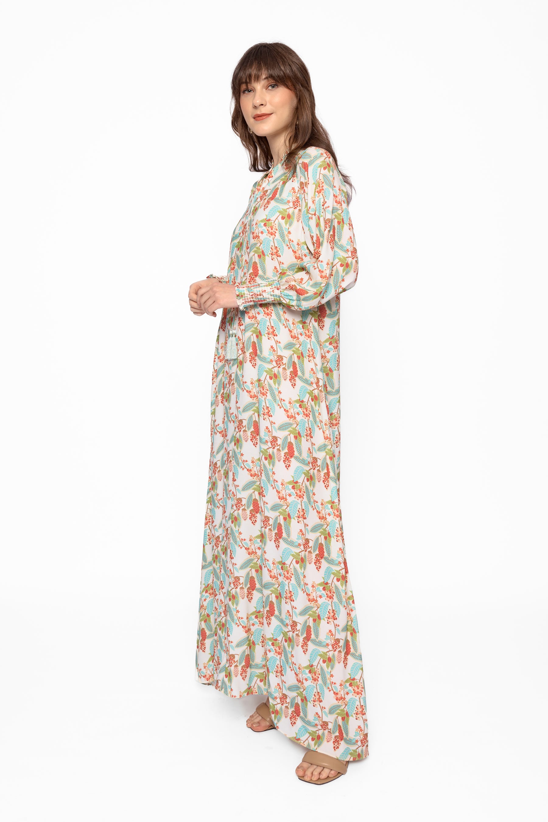 MAYLA Dress in Beige Gudeg