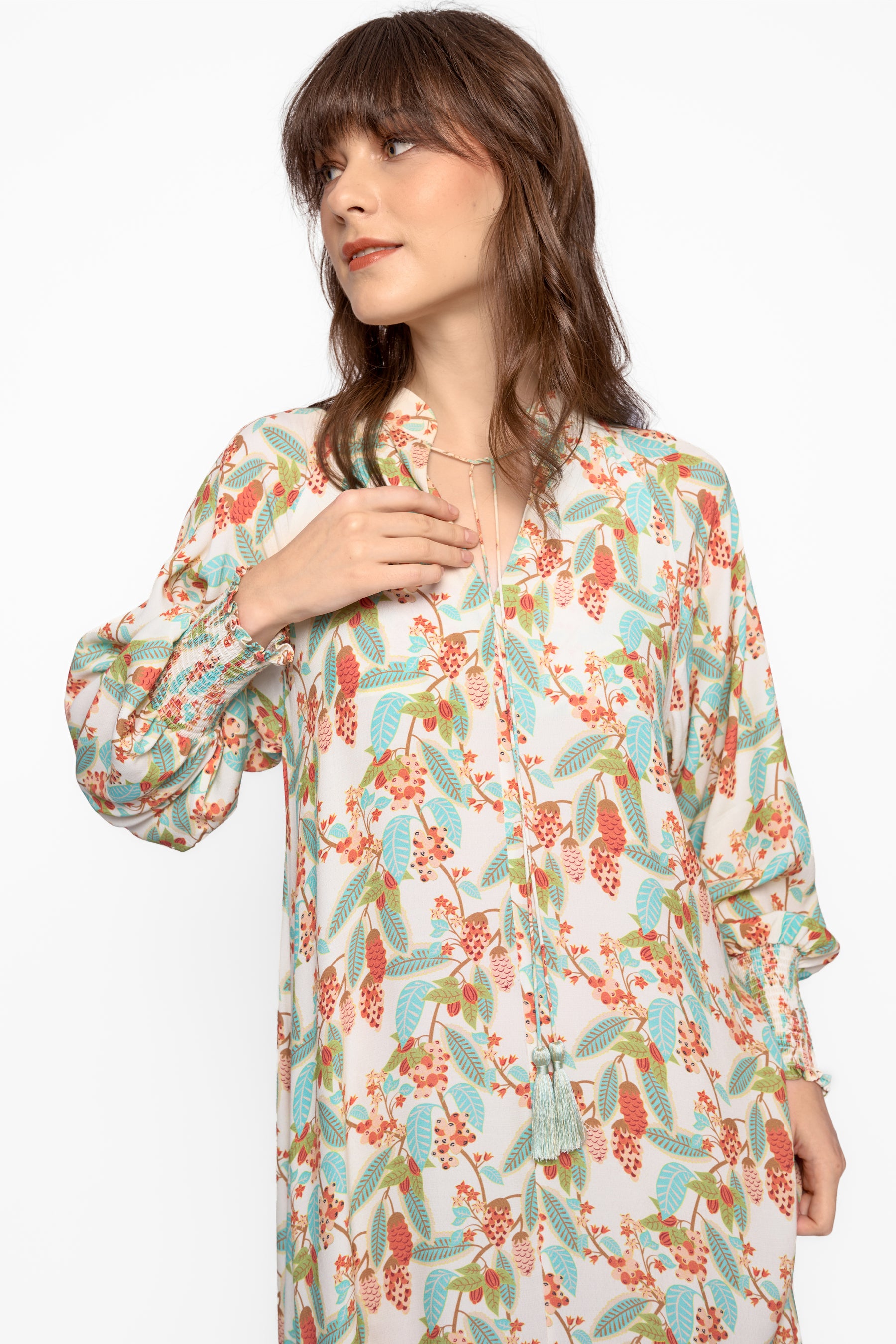 MAYLA Dress in Beige Gudeg