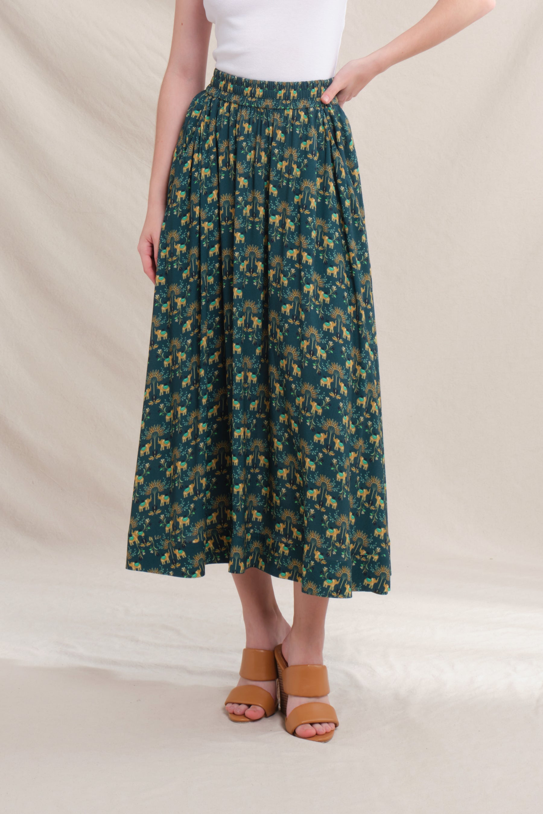 MIRA Skirt in Teal Gajah