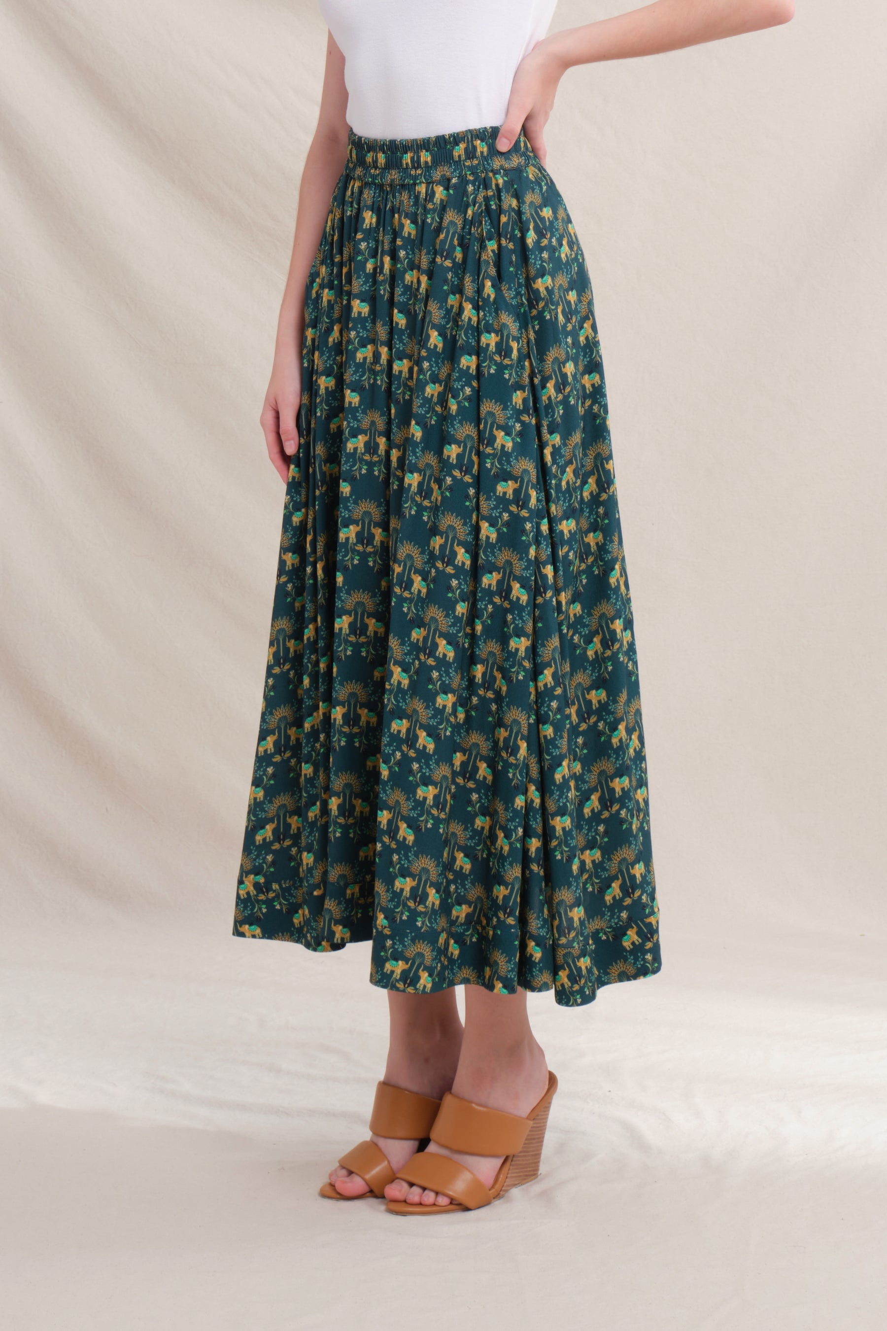 MIRA Skirt in Teal Gajah
