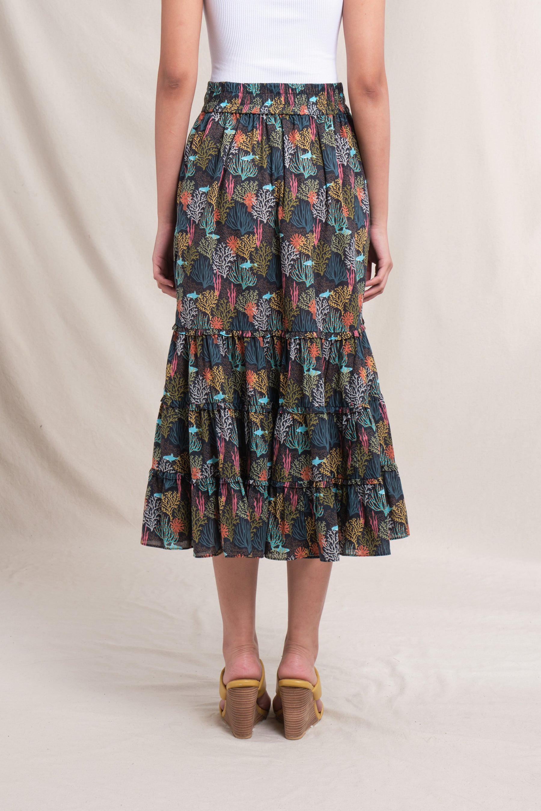 MIU Skirt in Black Coral