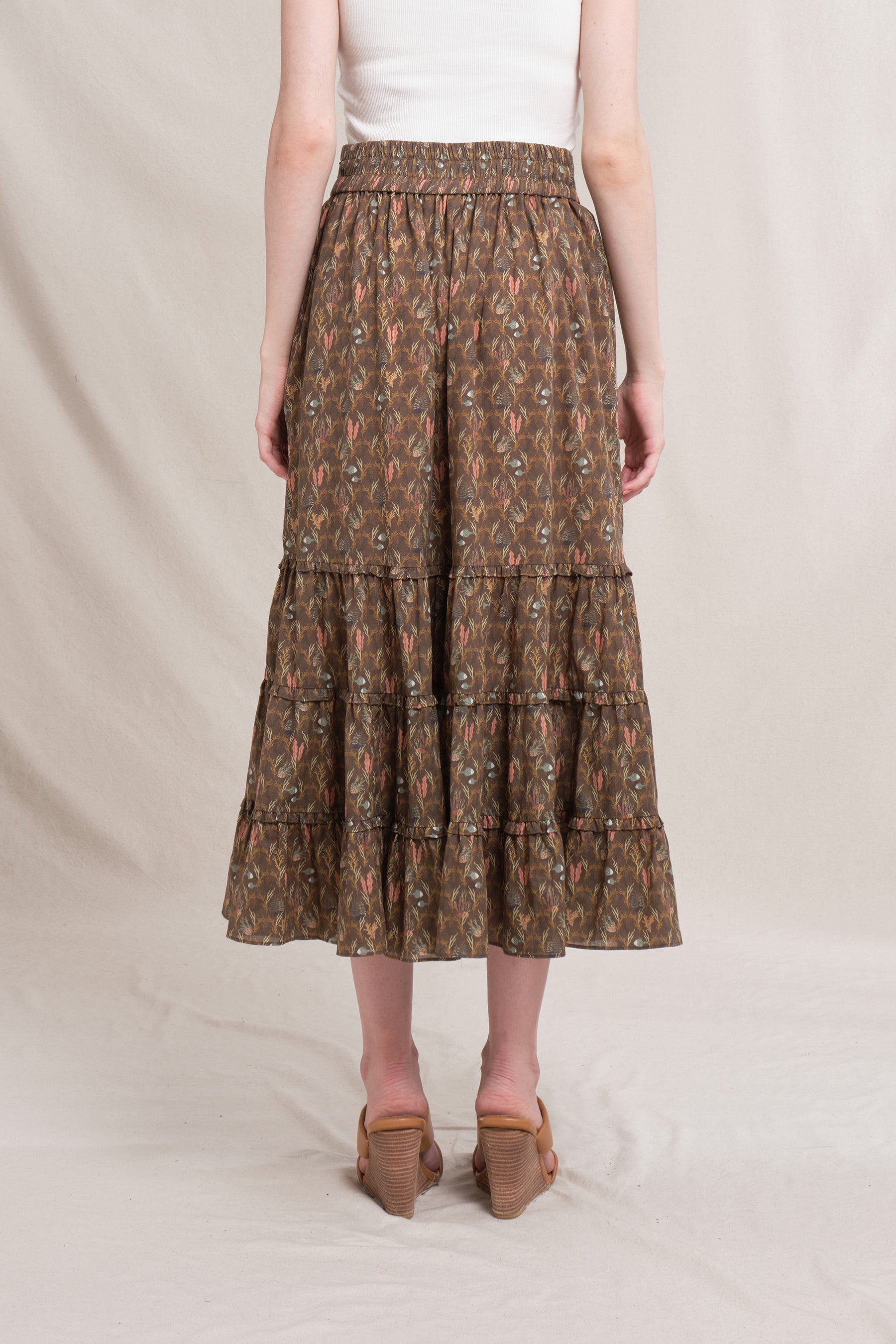 MIU Skirt in Brown Ulva
