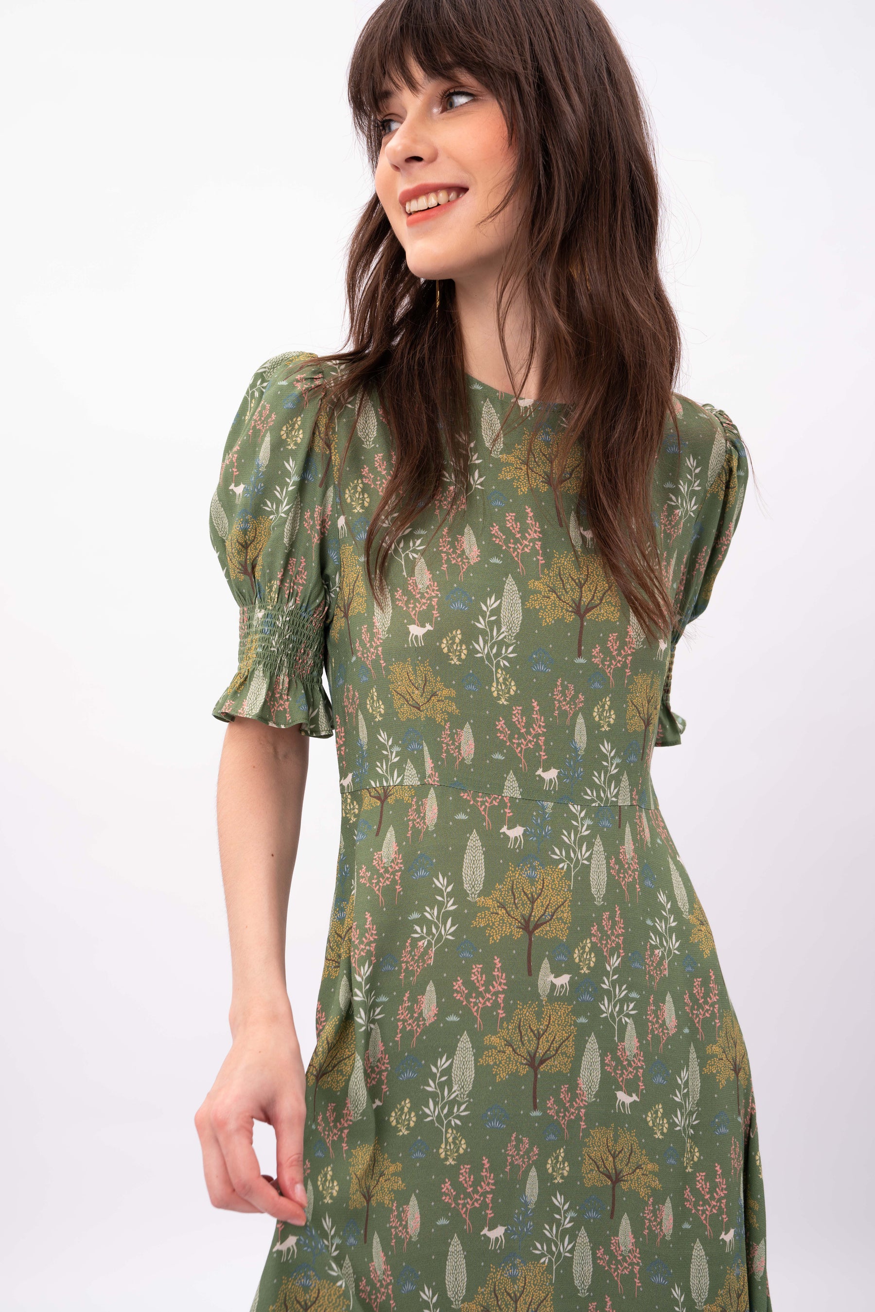 NEELA Dress in Taman Green