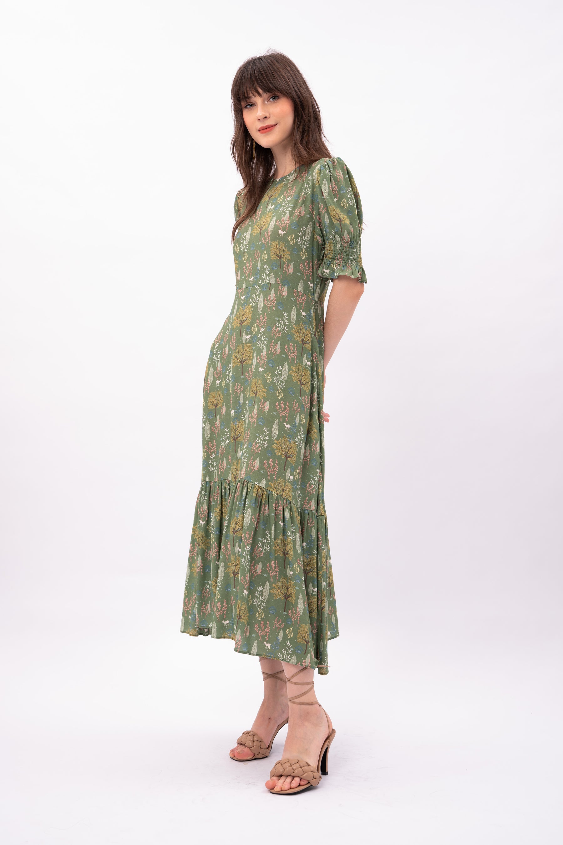 NEELA Dress in Taman Green