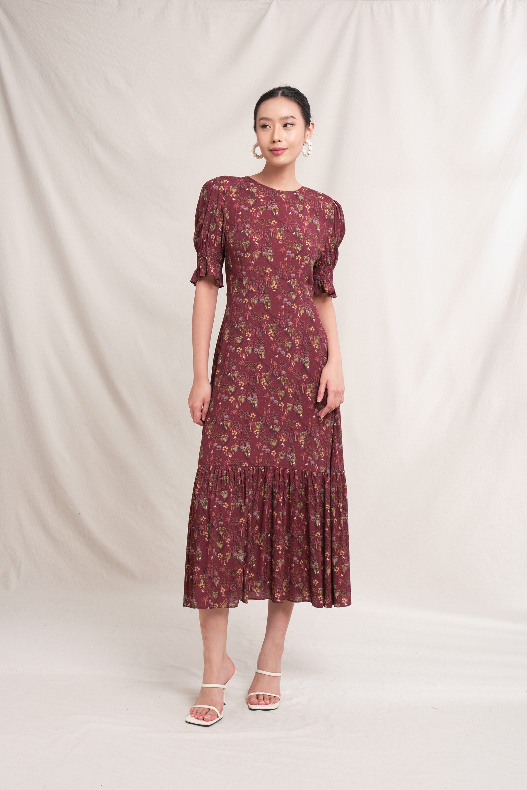 NEELA Dress in Burgundy Bale