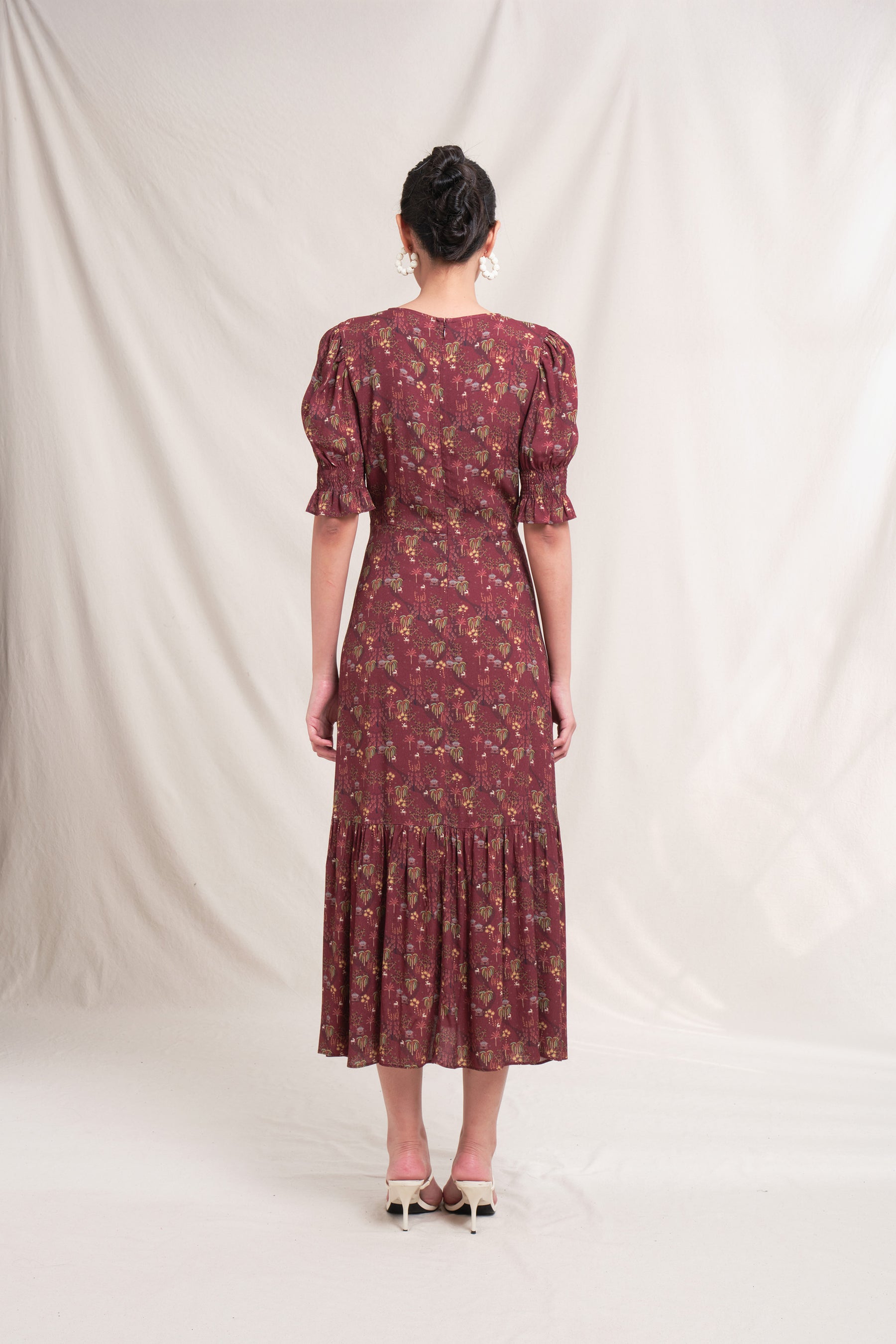 NEELA Dress in Burgundy Bale