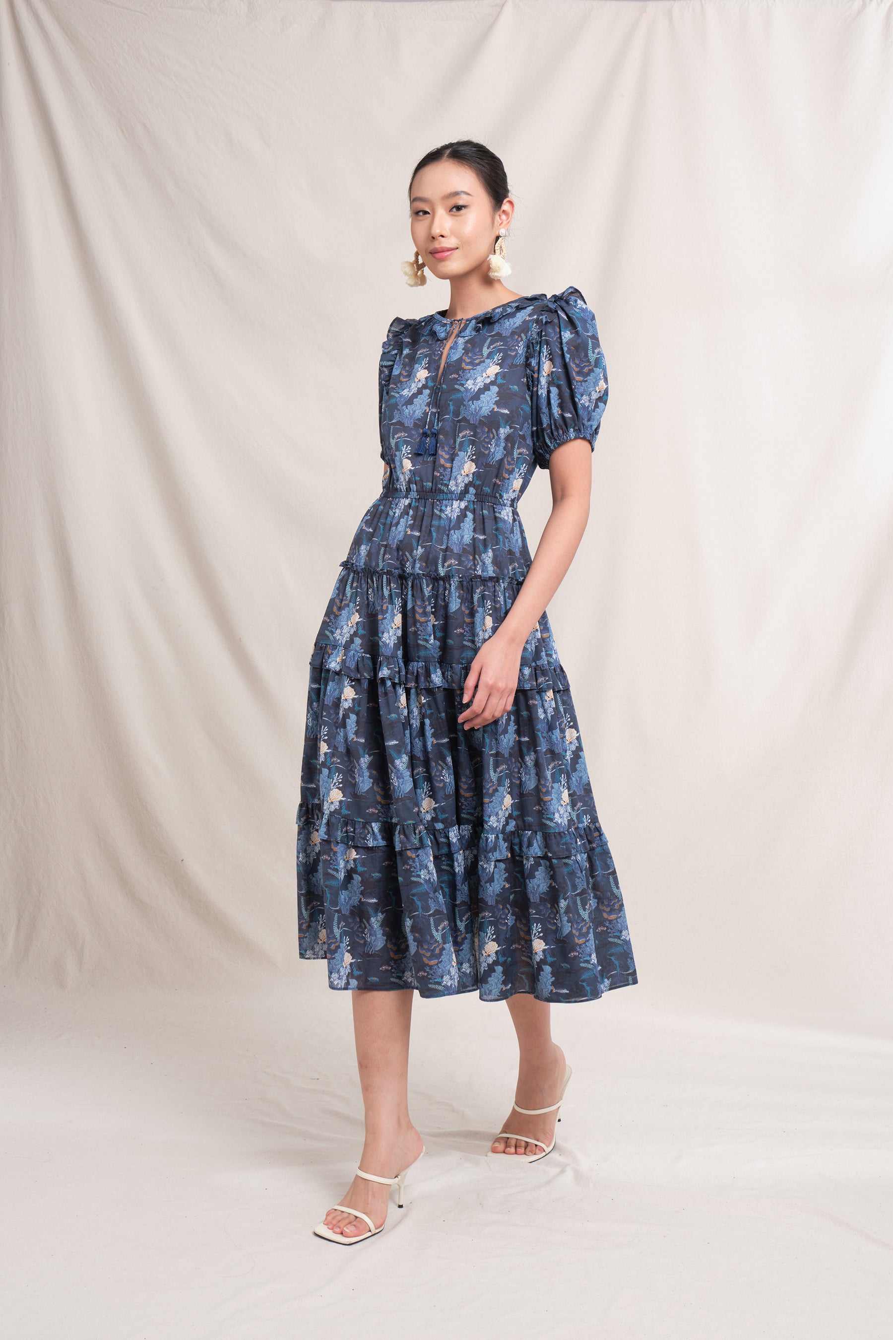 NESSA Dress in Navy Bunaken