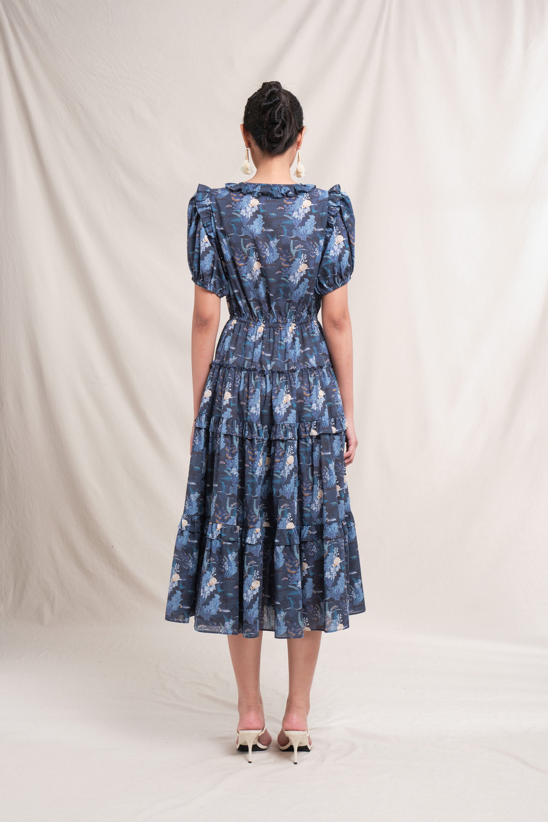 NESSA Dress in Navy Bunaken