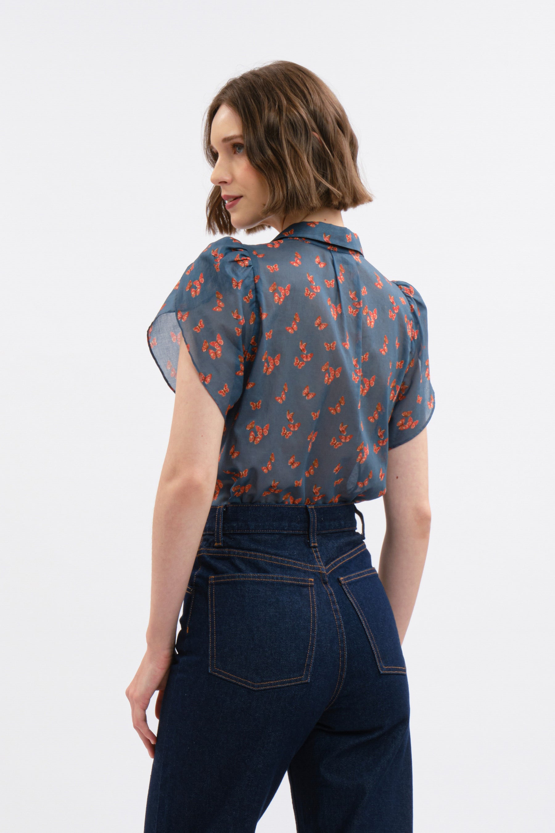 NIKA Top in Blue Kupu
