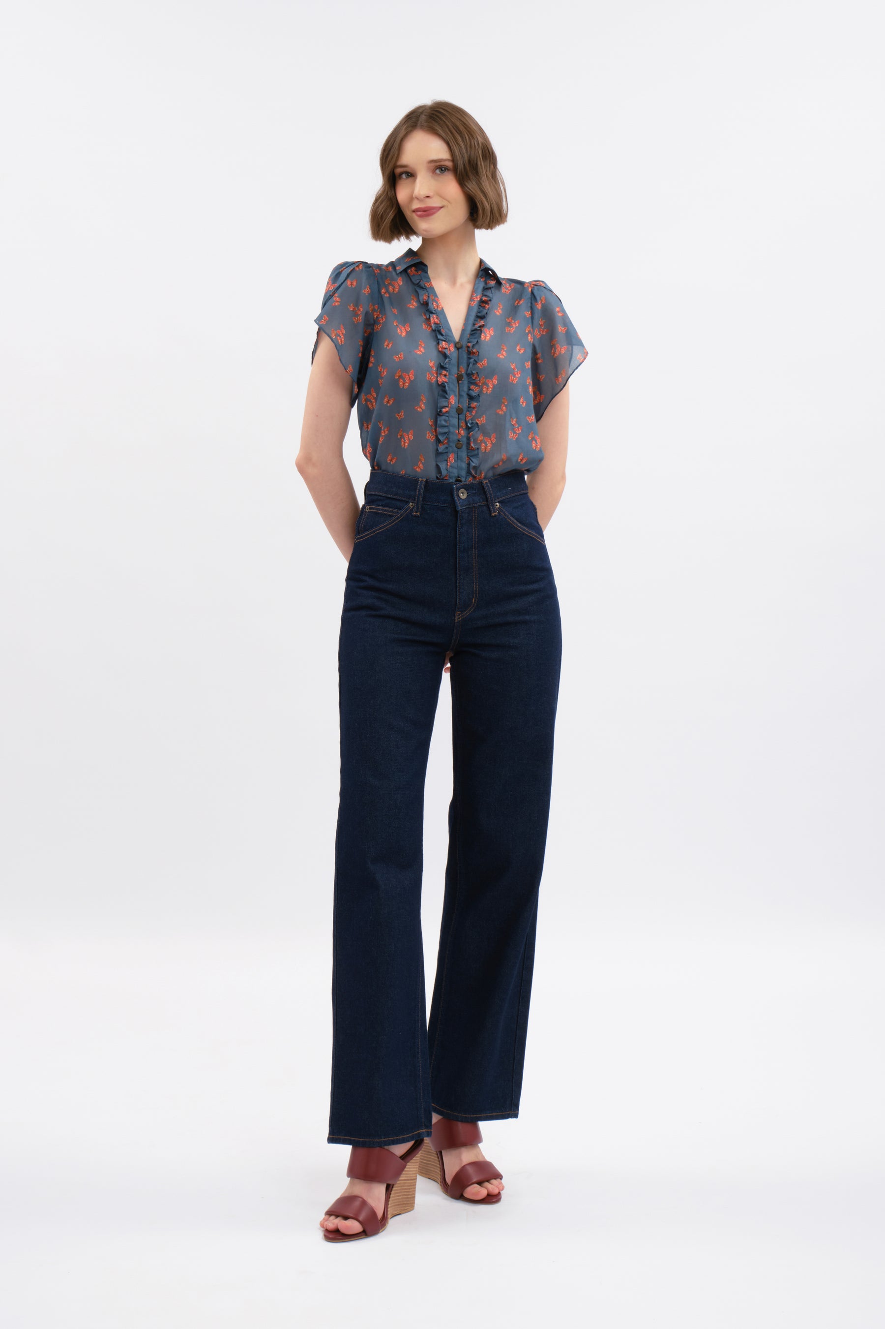 NIKA Top in Blue Kupu