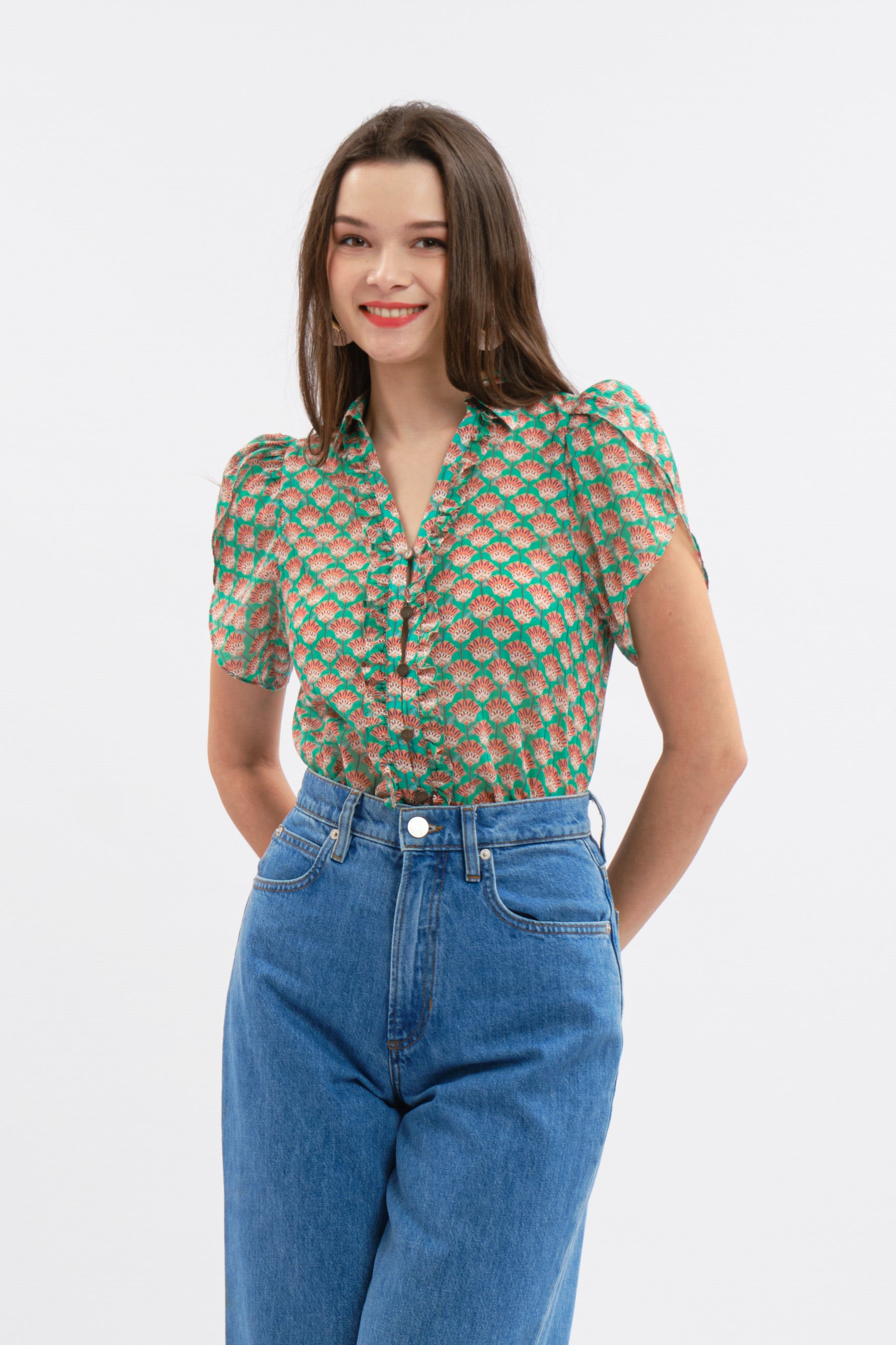 NIKA Top in Turquoise Saloko