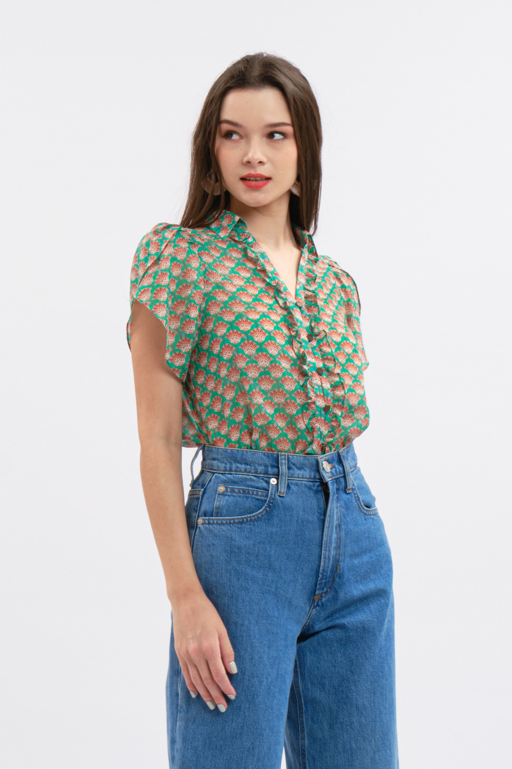NIKA Top in Turquoise Saloko