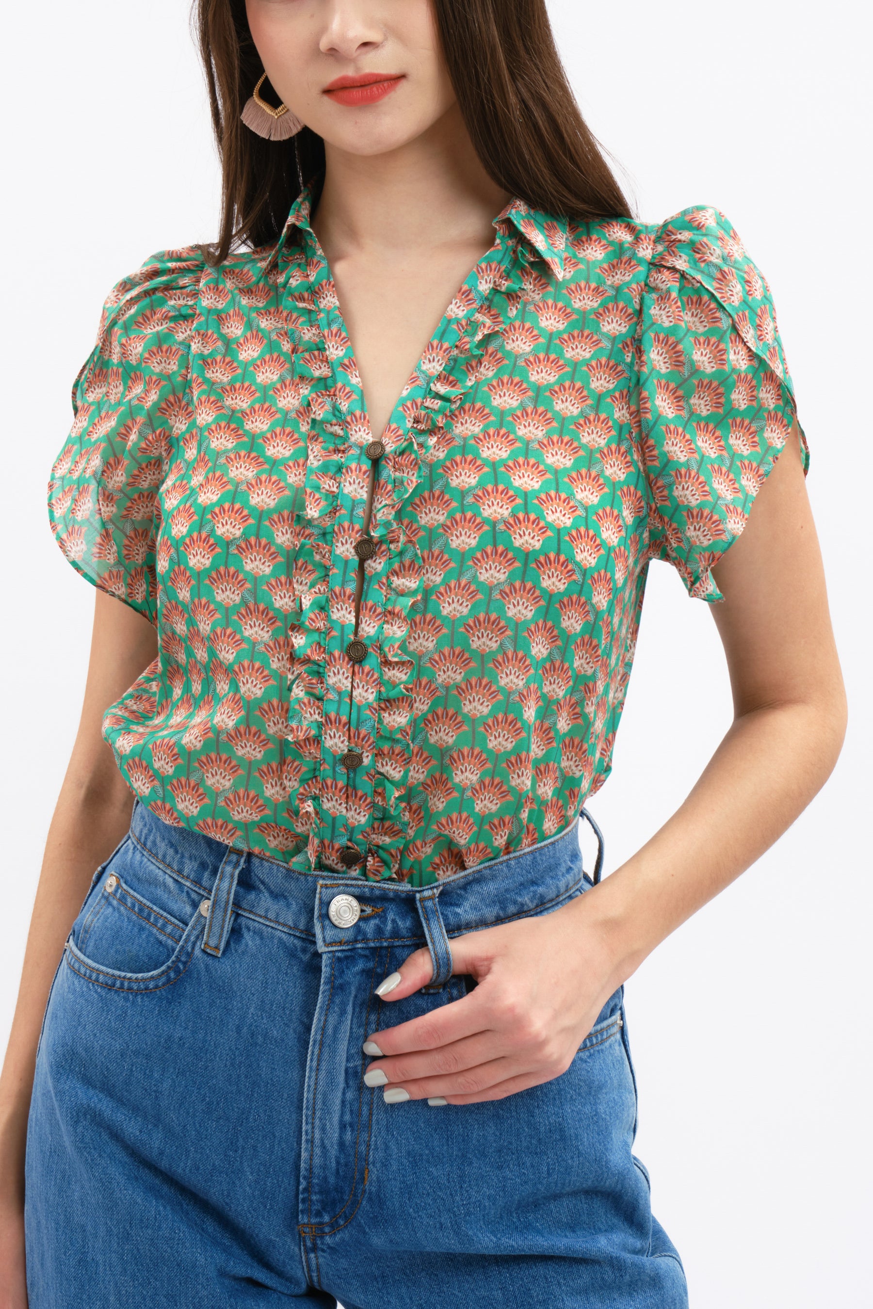 NIKA Top in Turquoise Saloko