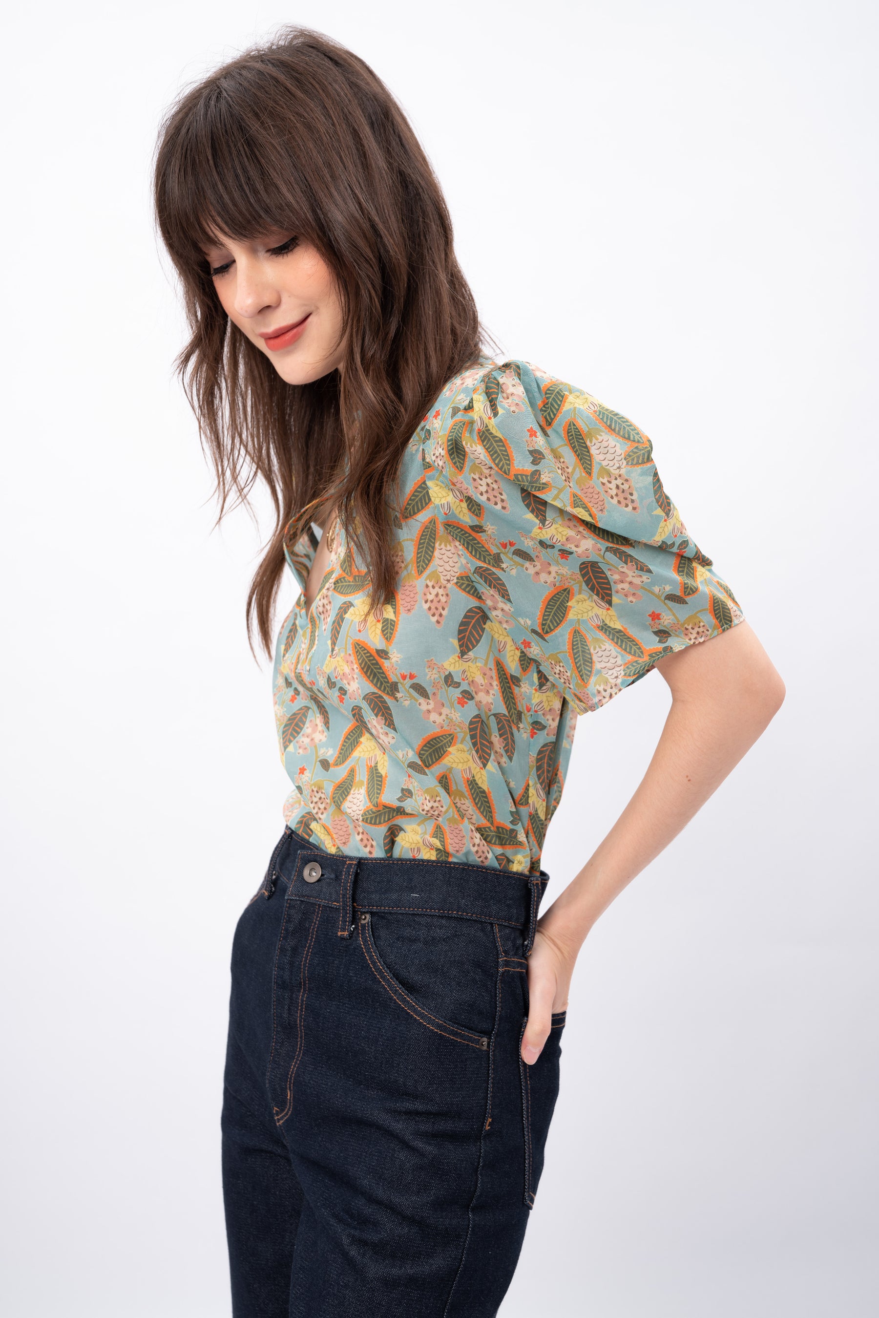 NORA Top in Gudeg Blue