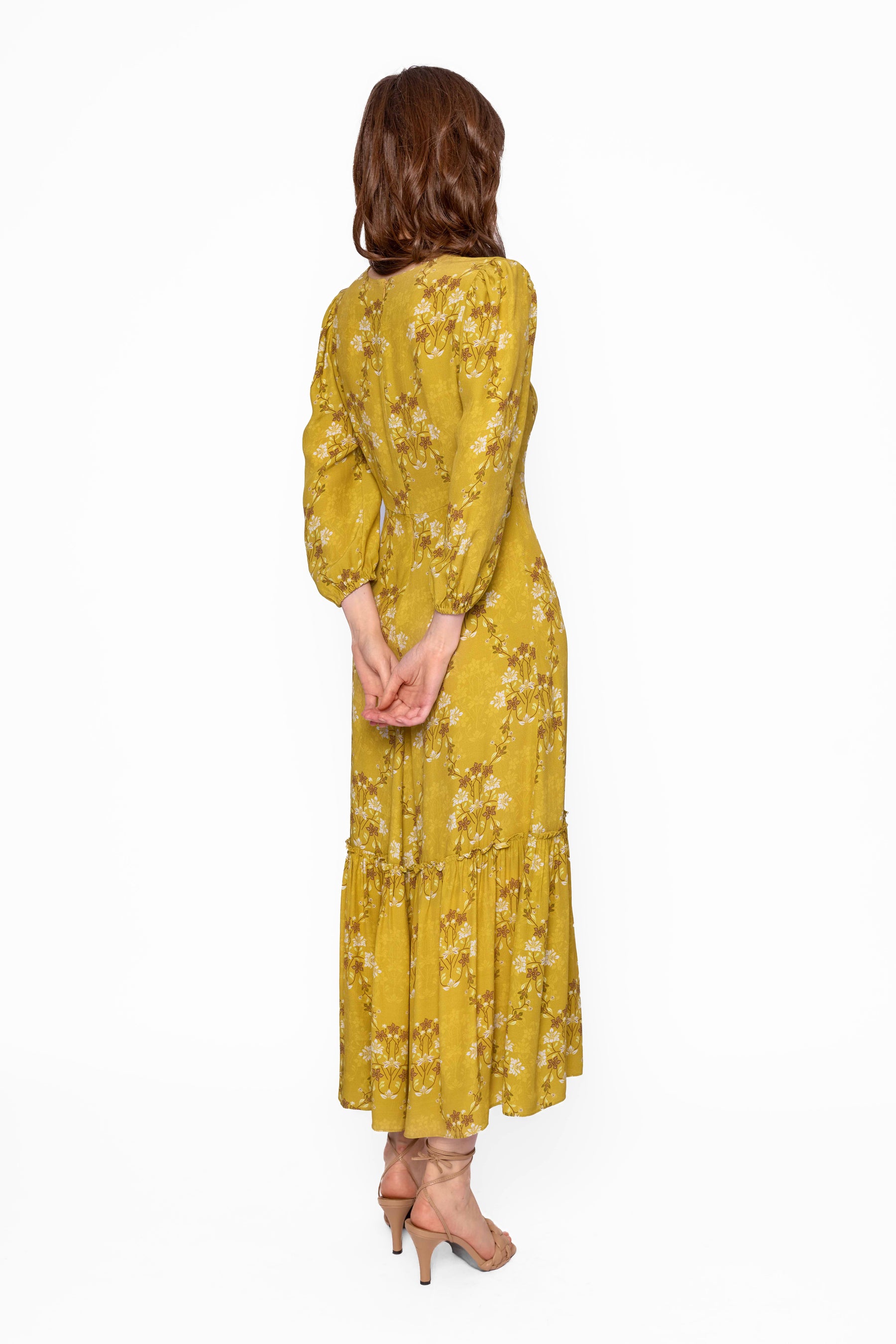 NUALA Dress in Yellow Bunga