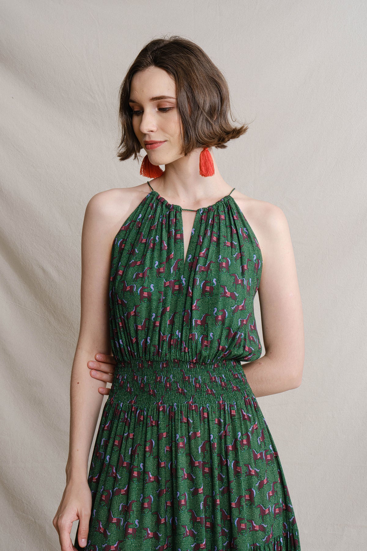 ODETTE Dress in Green Kuda