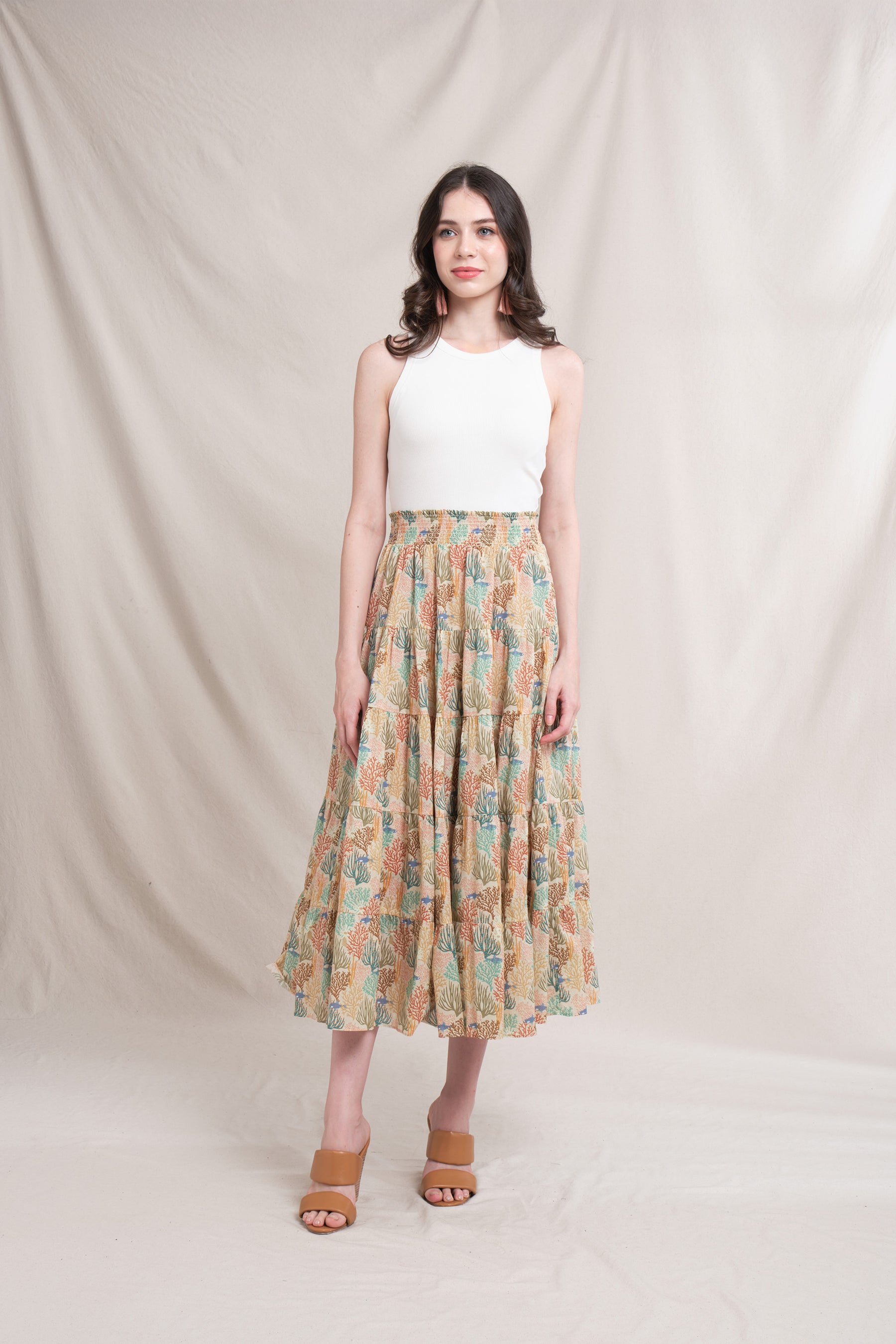 POPPY Skirt in Beige Coral