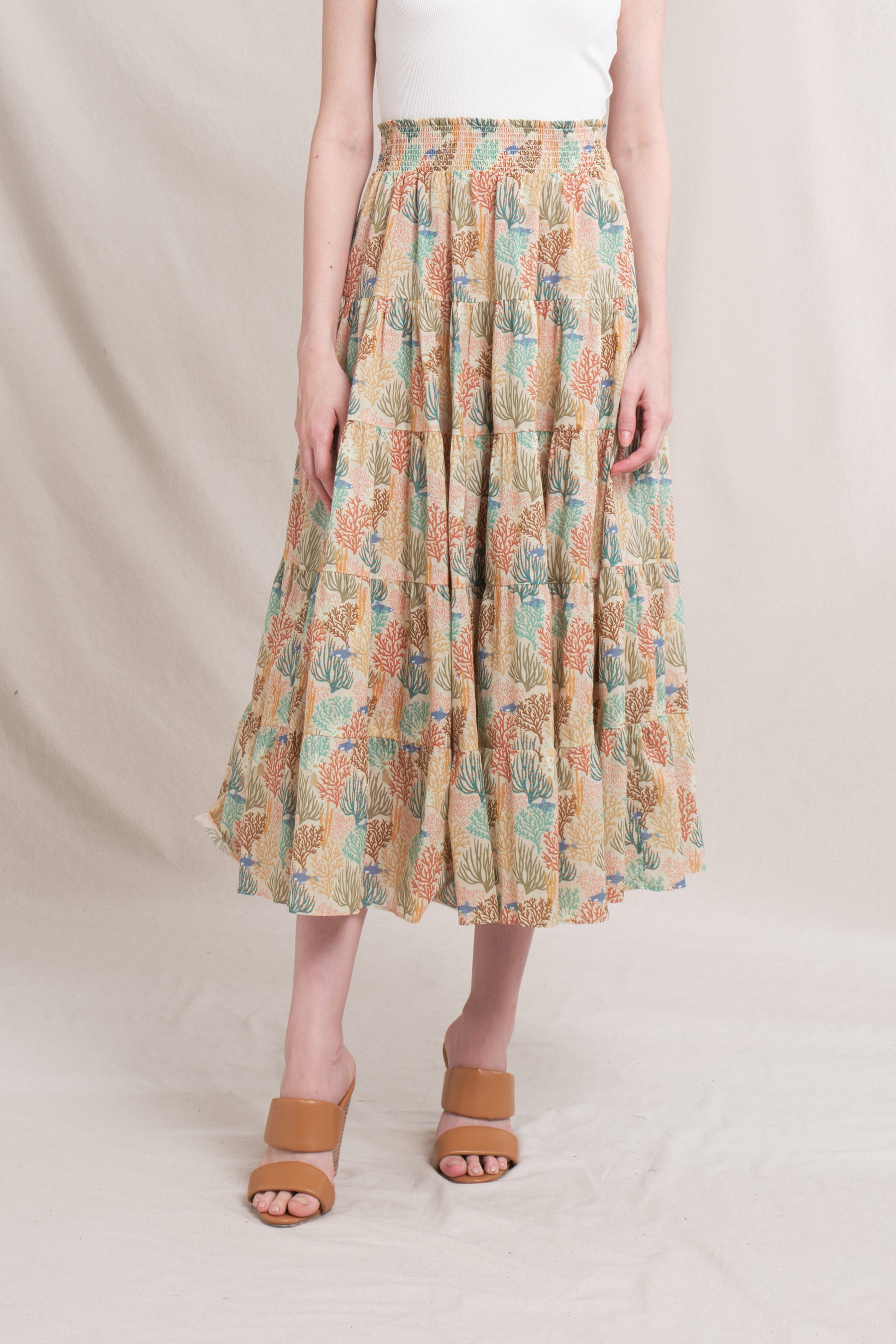 POPPY Skirt in Beige Coral