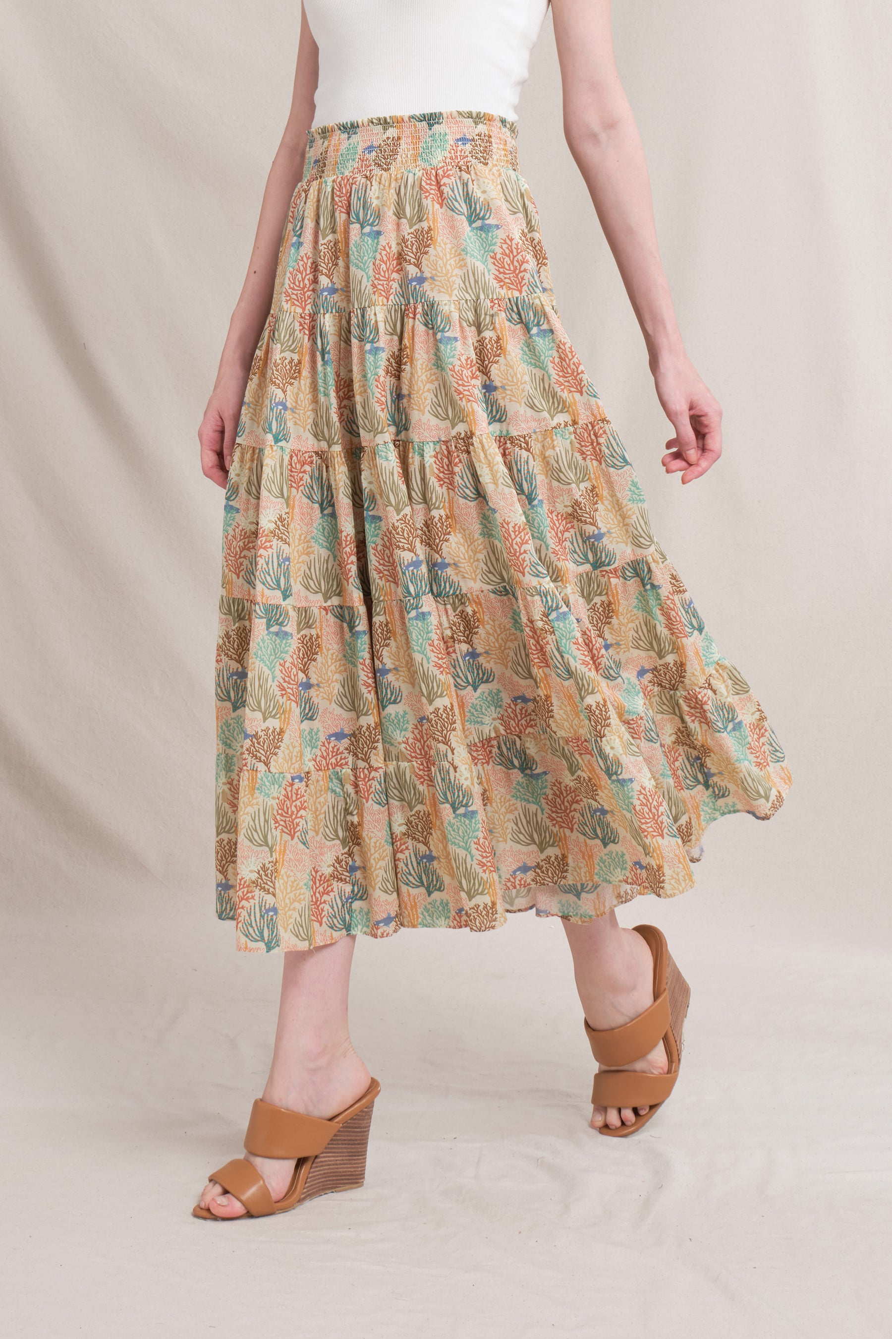 POPPY Skirt in Beige Coral