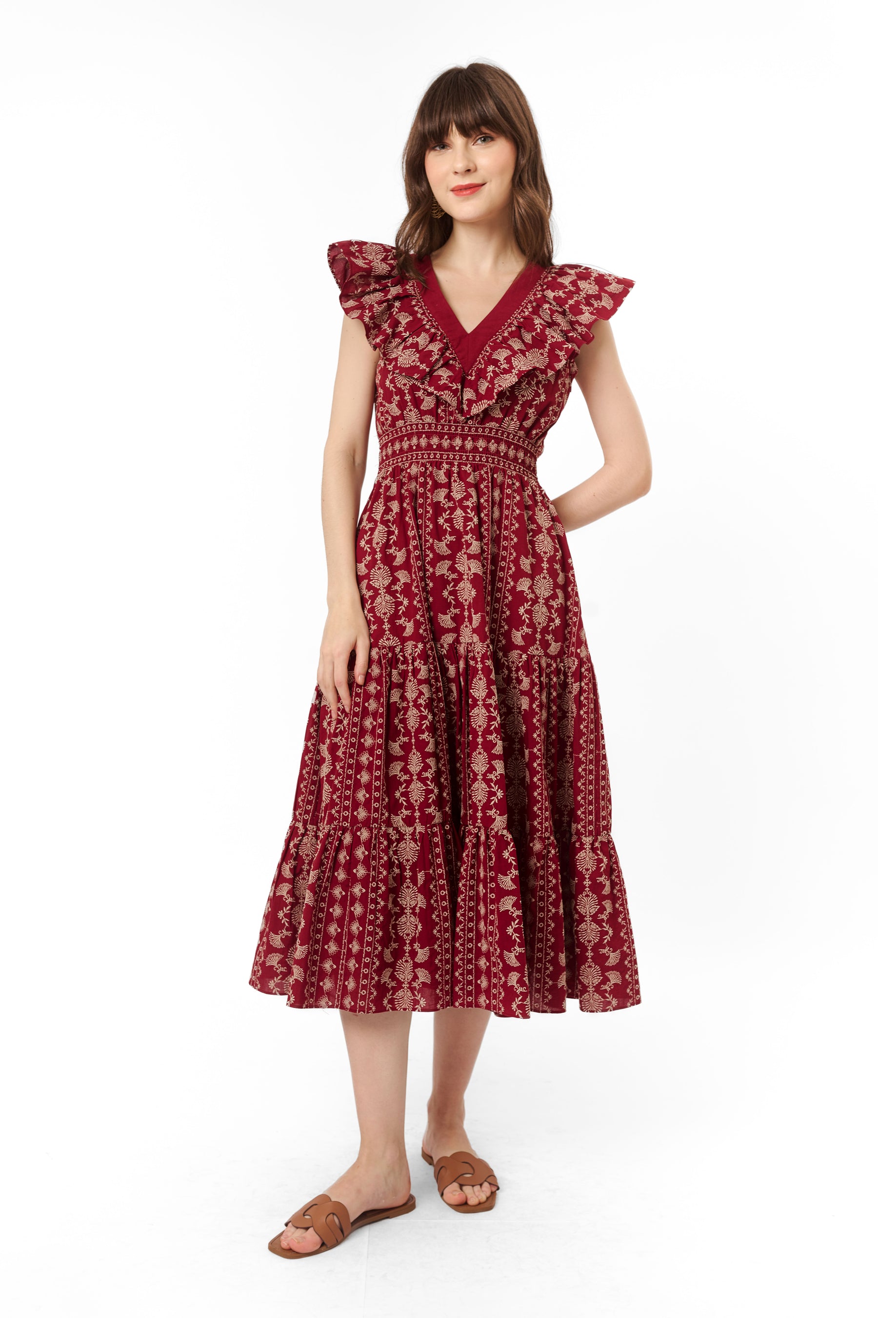 QUINTA Dress in Cengkeh Maroon
