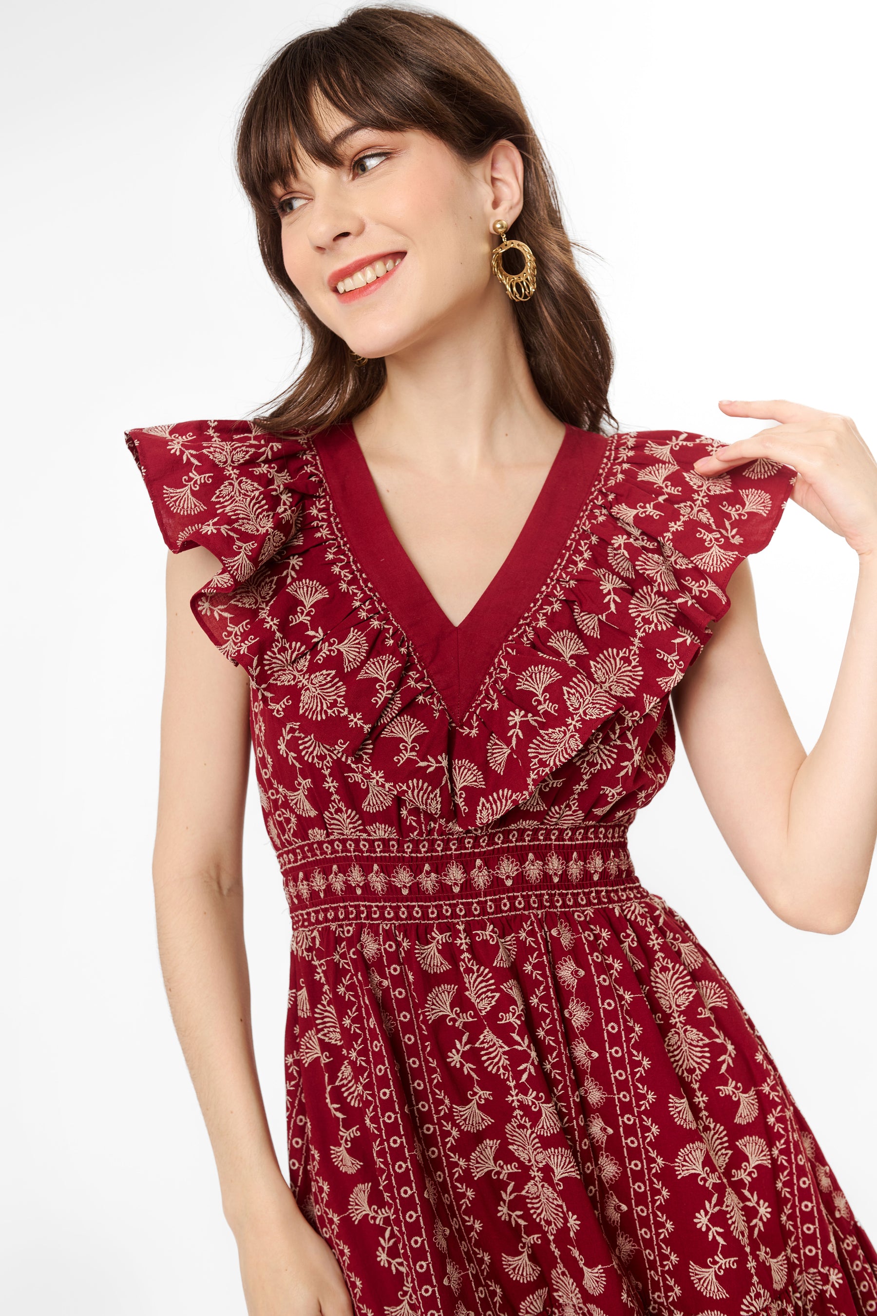 QUINTA Dress in Cengkeh Maroon