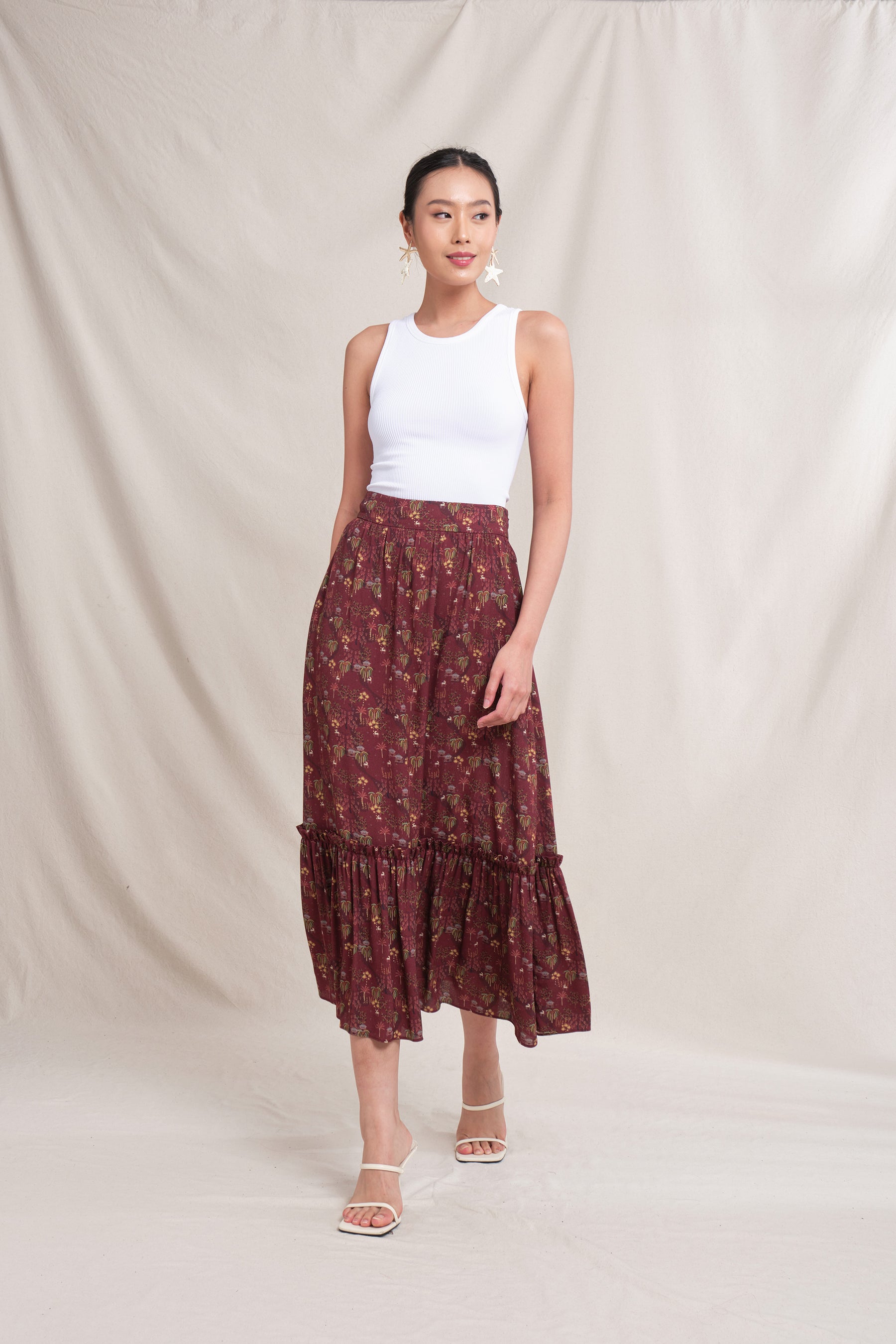 RAE Skirt in Burgundy Bale