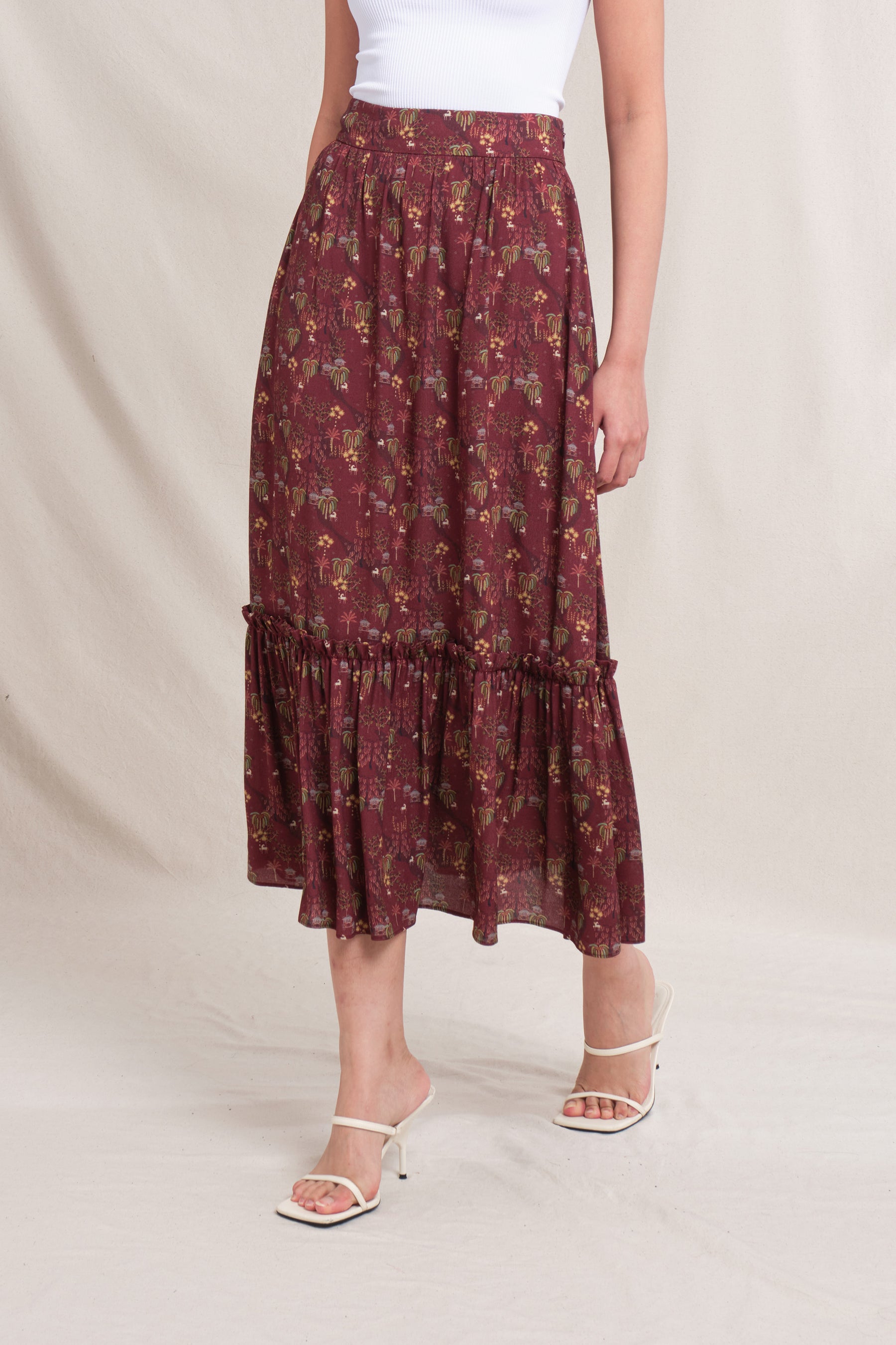 RAE Skirt in Burgundy Bale