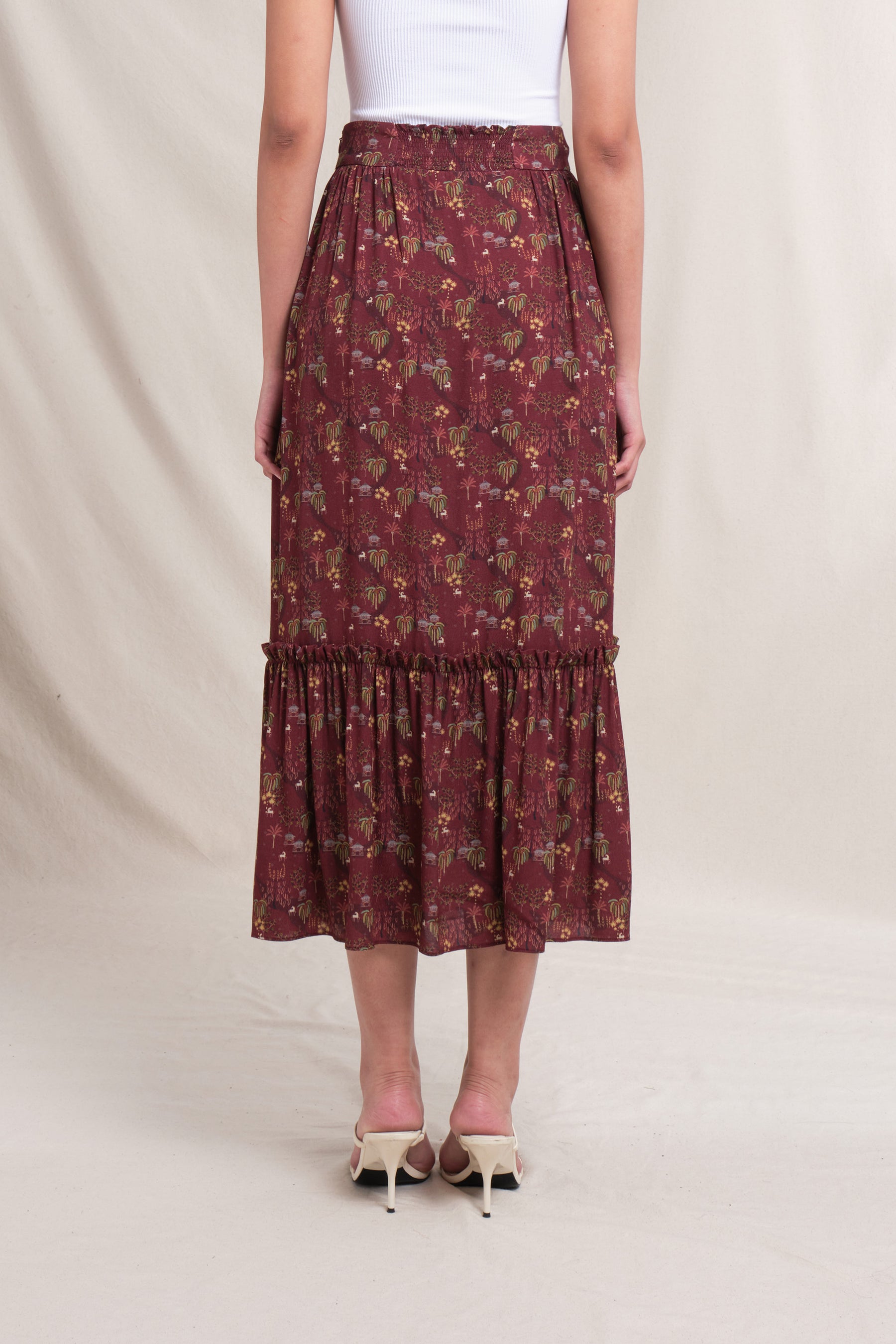 RAE Skirt in Burgundy Bale