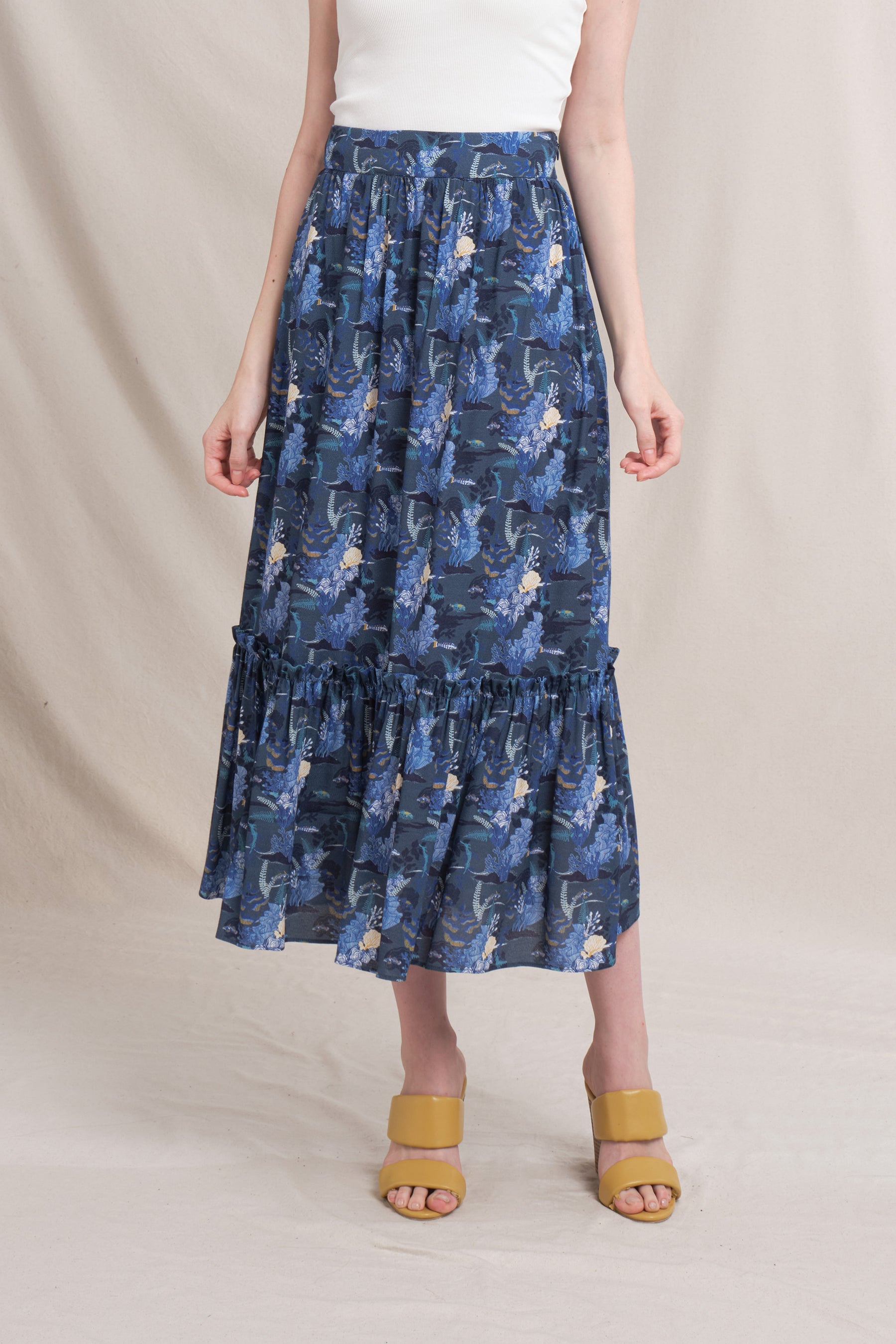 RAE Skirt in Navy Bunaken