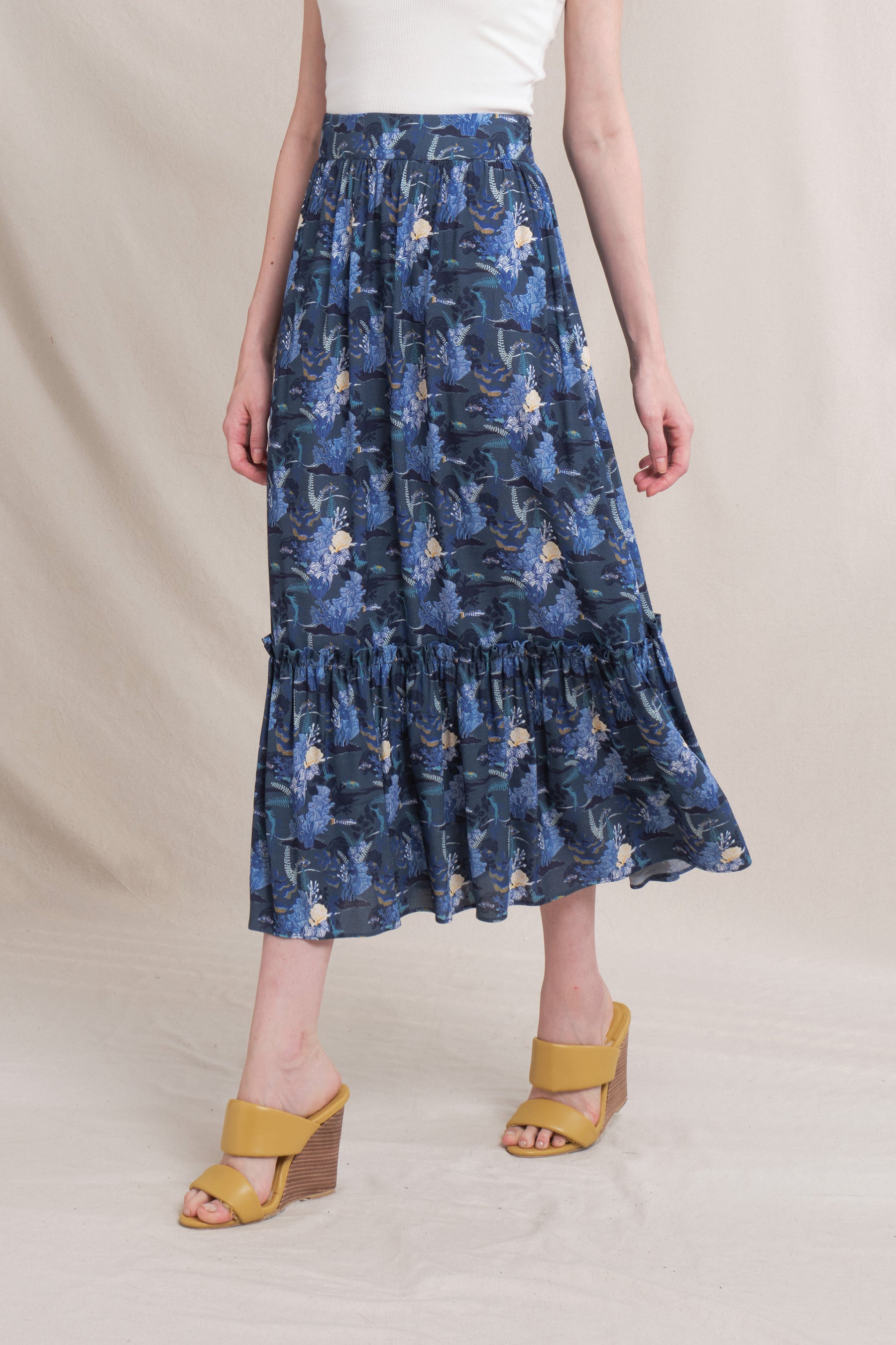 RAE Skirt in Navy Bunaken