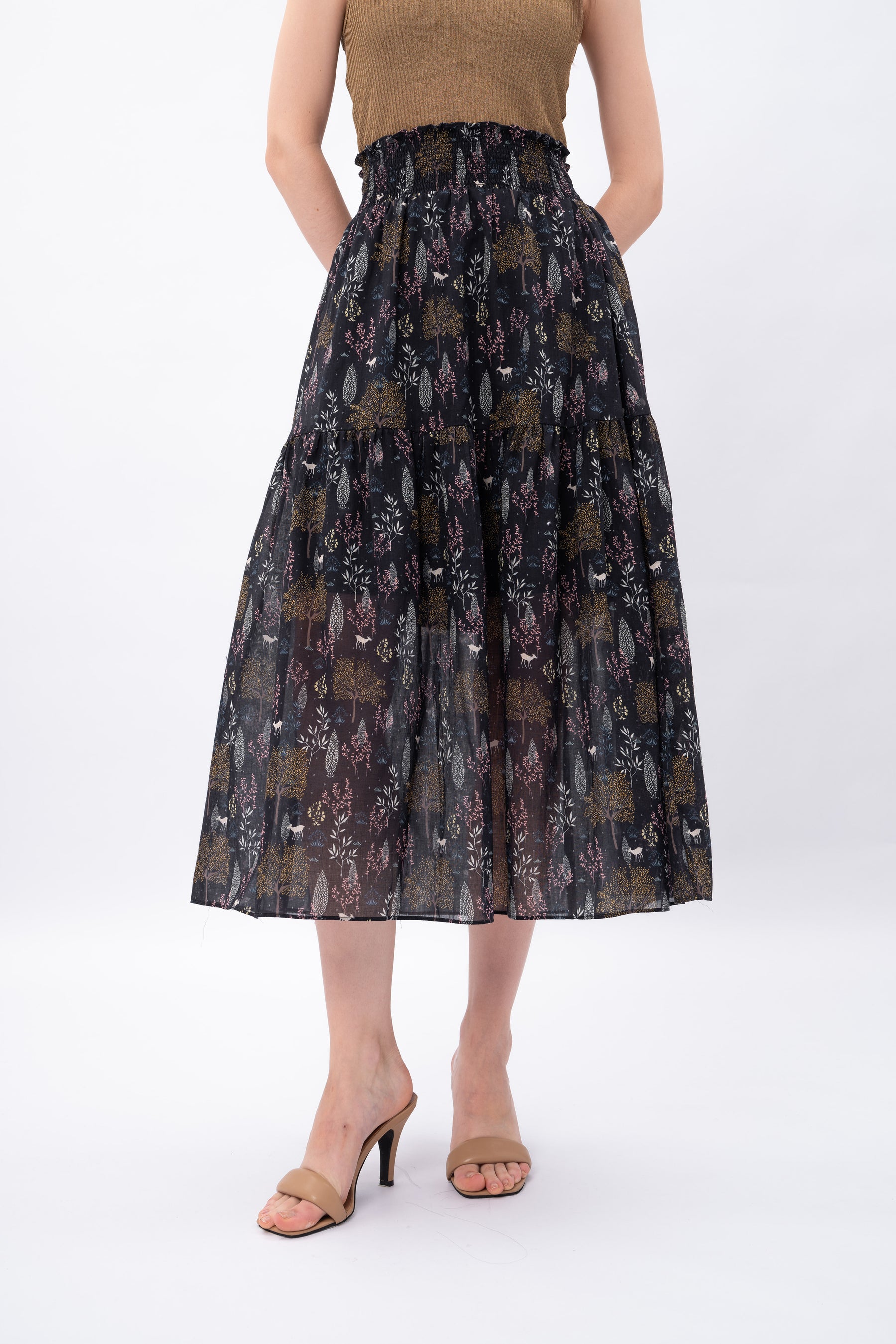 RIONA Skirt in Taman Black
