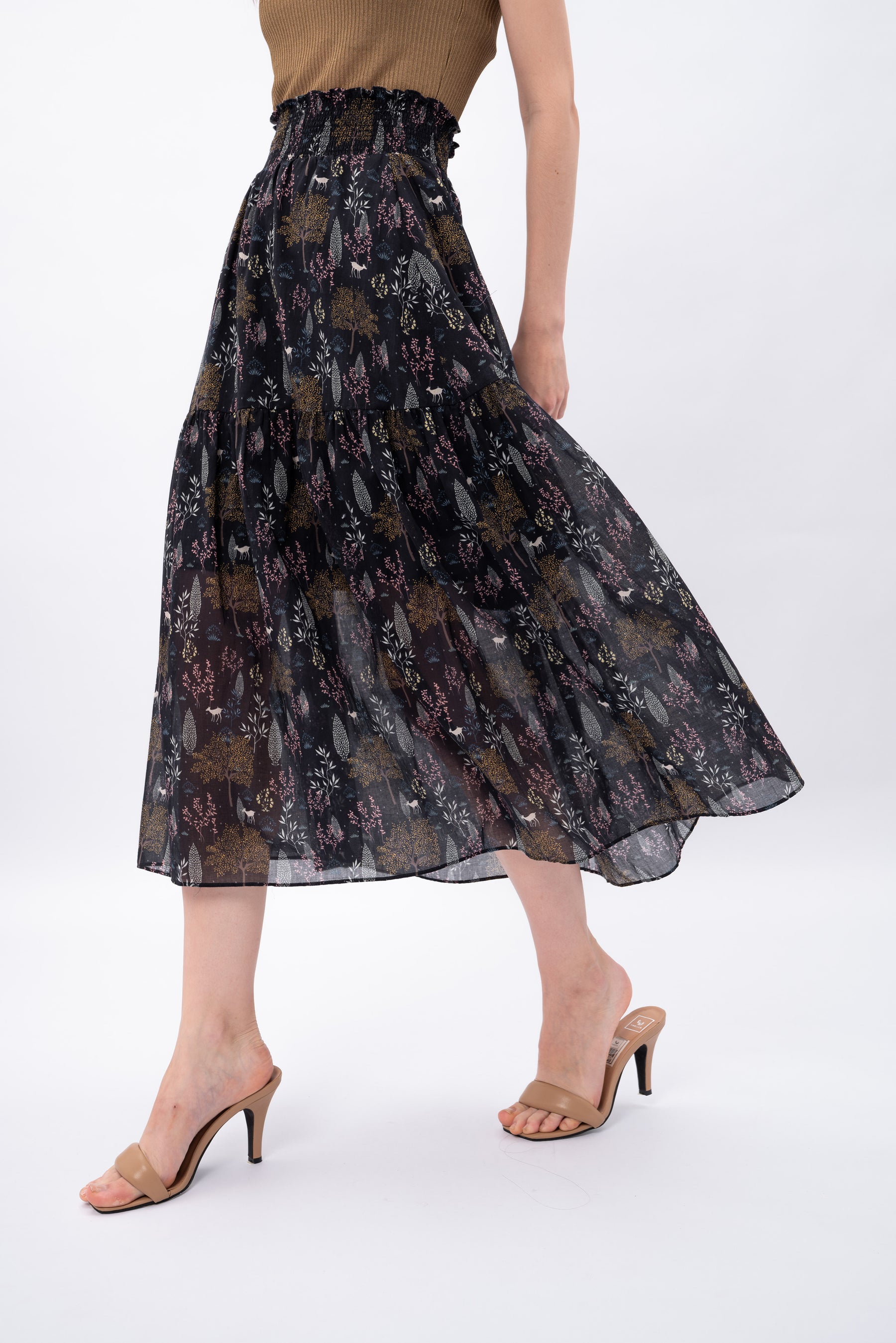 RIONA Skirt in Taman Black