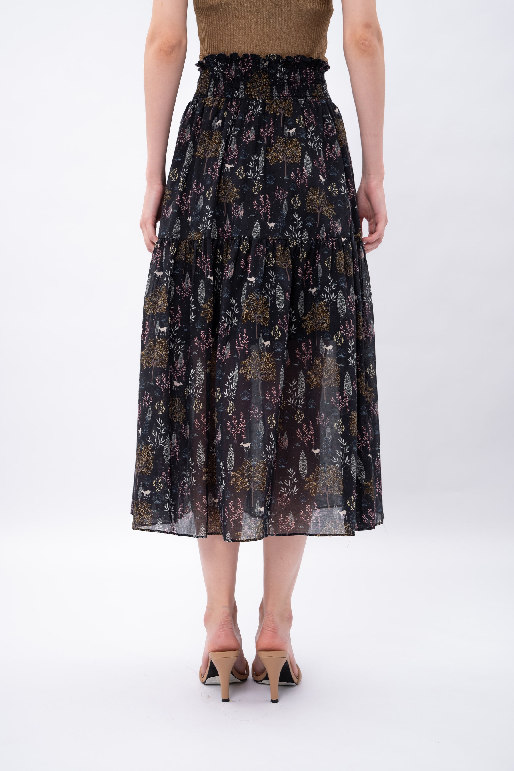 RIONA Skirt in Taman Black