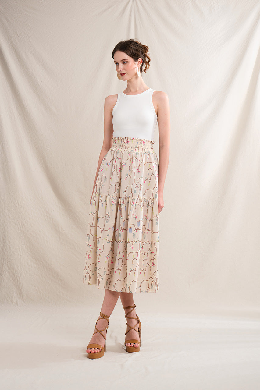 RIONA Skirt in Beige Lada