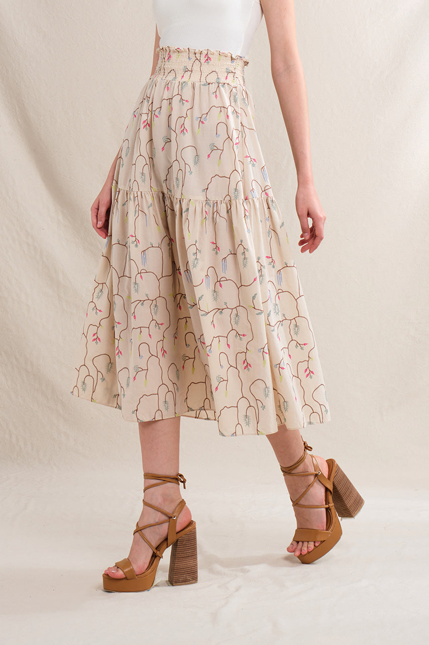 RIONA Skirt in Beige Lada