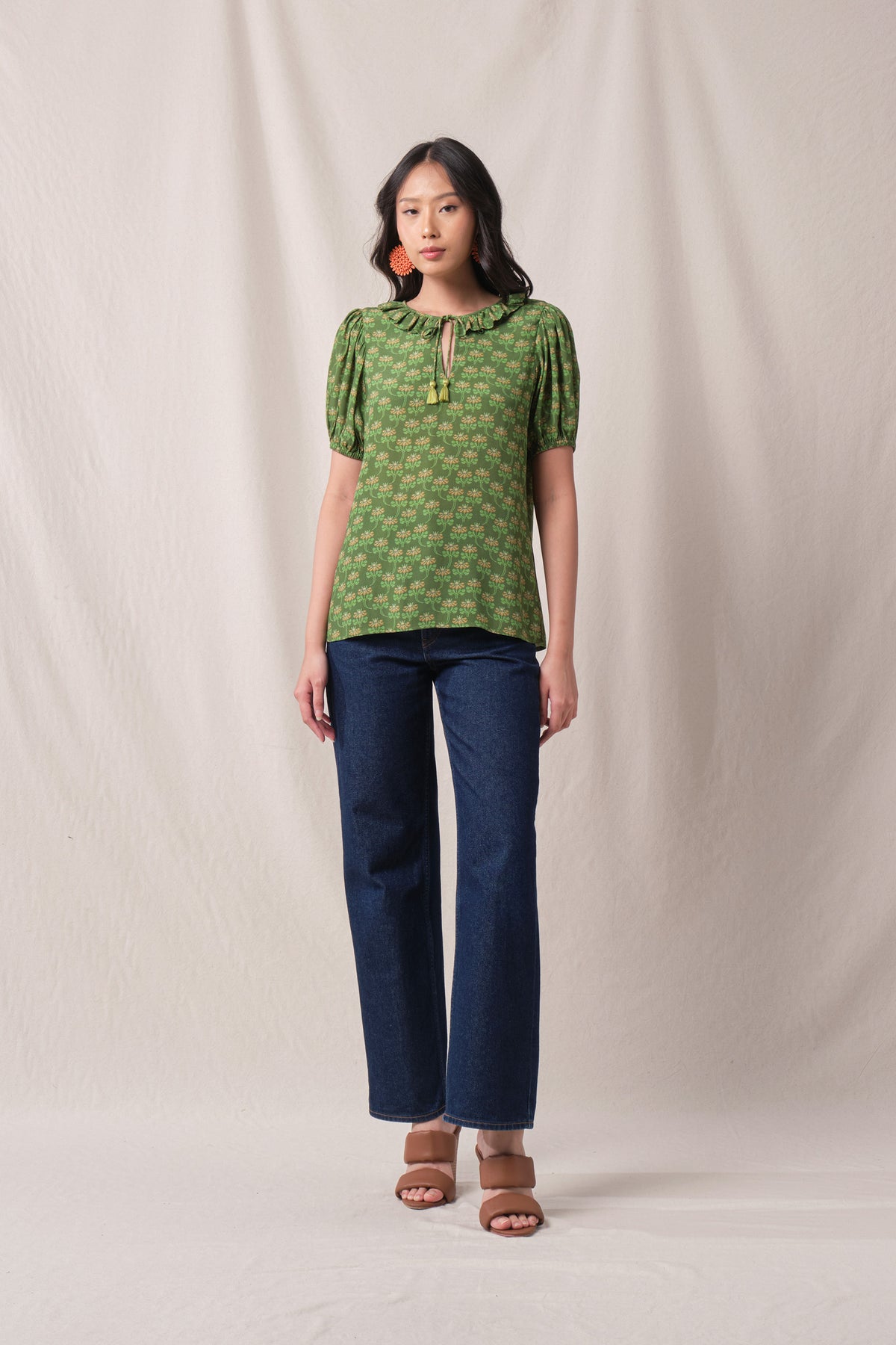 BUNDLING: Rosie Top in Green Melati and Mira Skirt in Green Melati