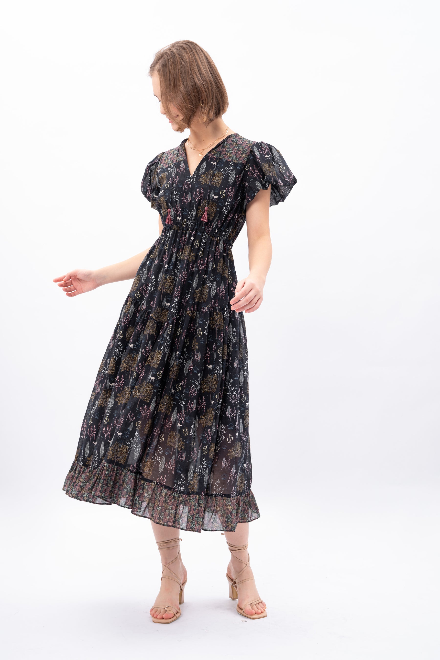 RUMI Dress in Taman Black