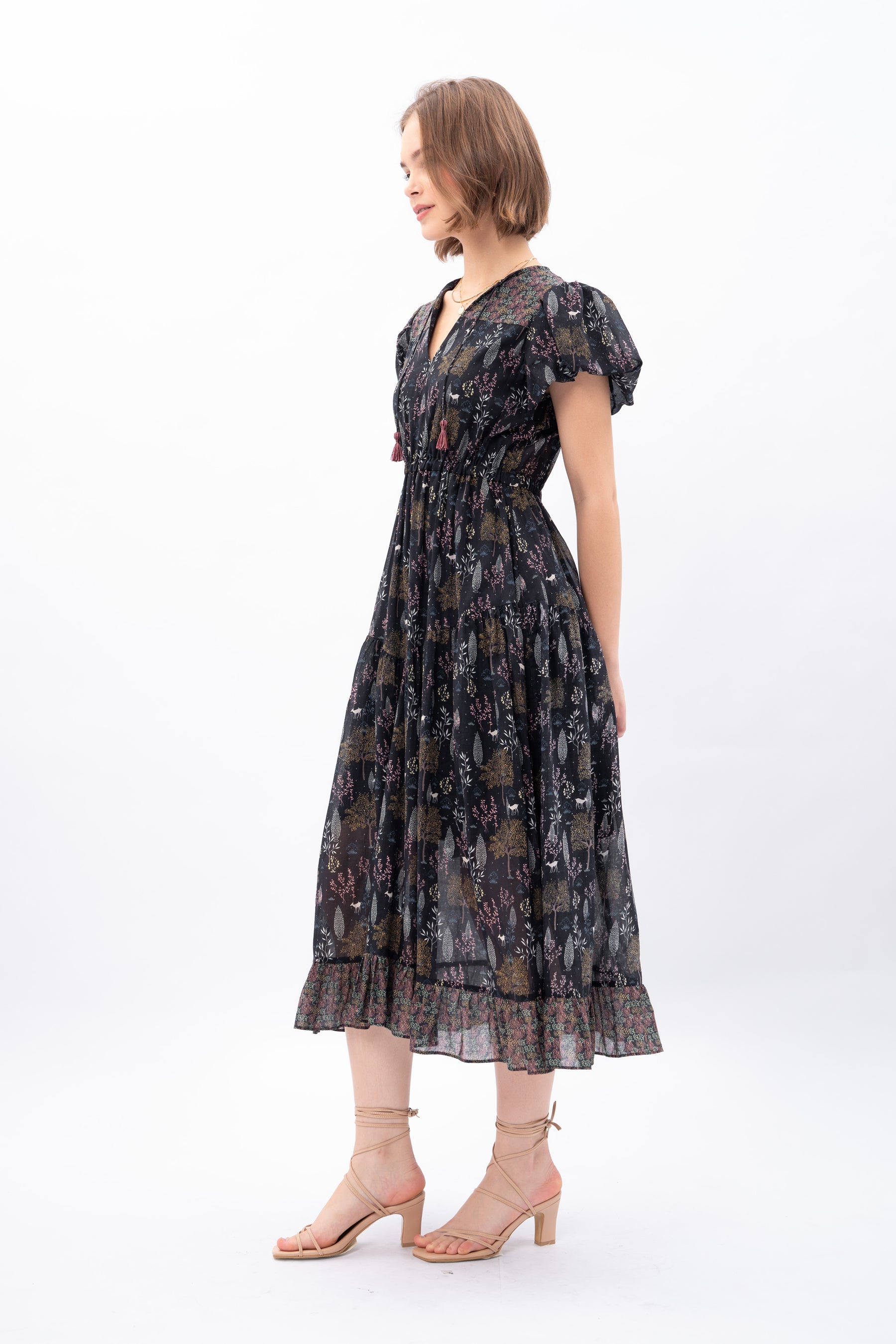 RUMI Dress in Taman Black